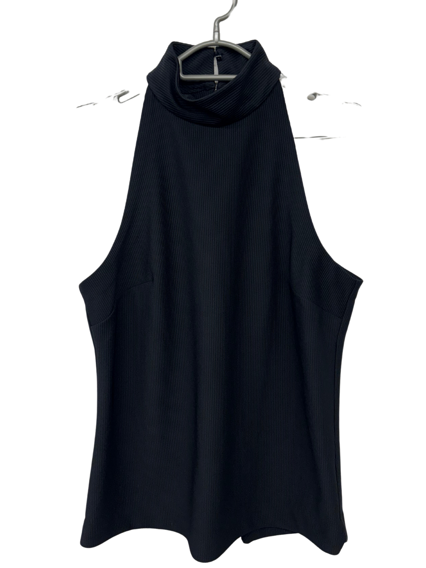 Black Sleeveless High Neck top with Open Back