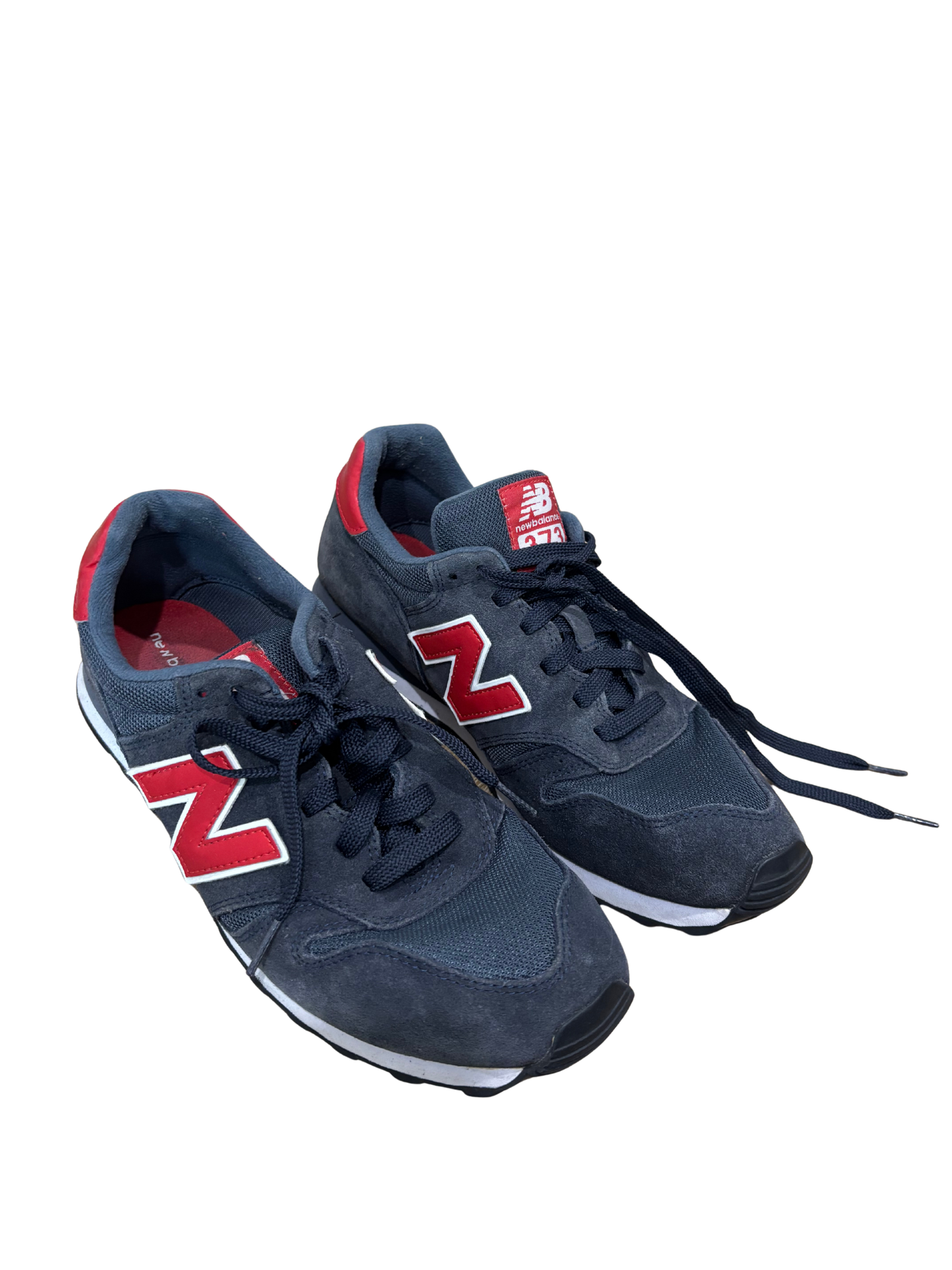 Dark Blue & Red Suede Sneakers in '373' Style