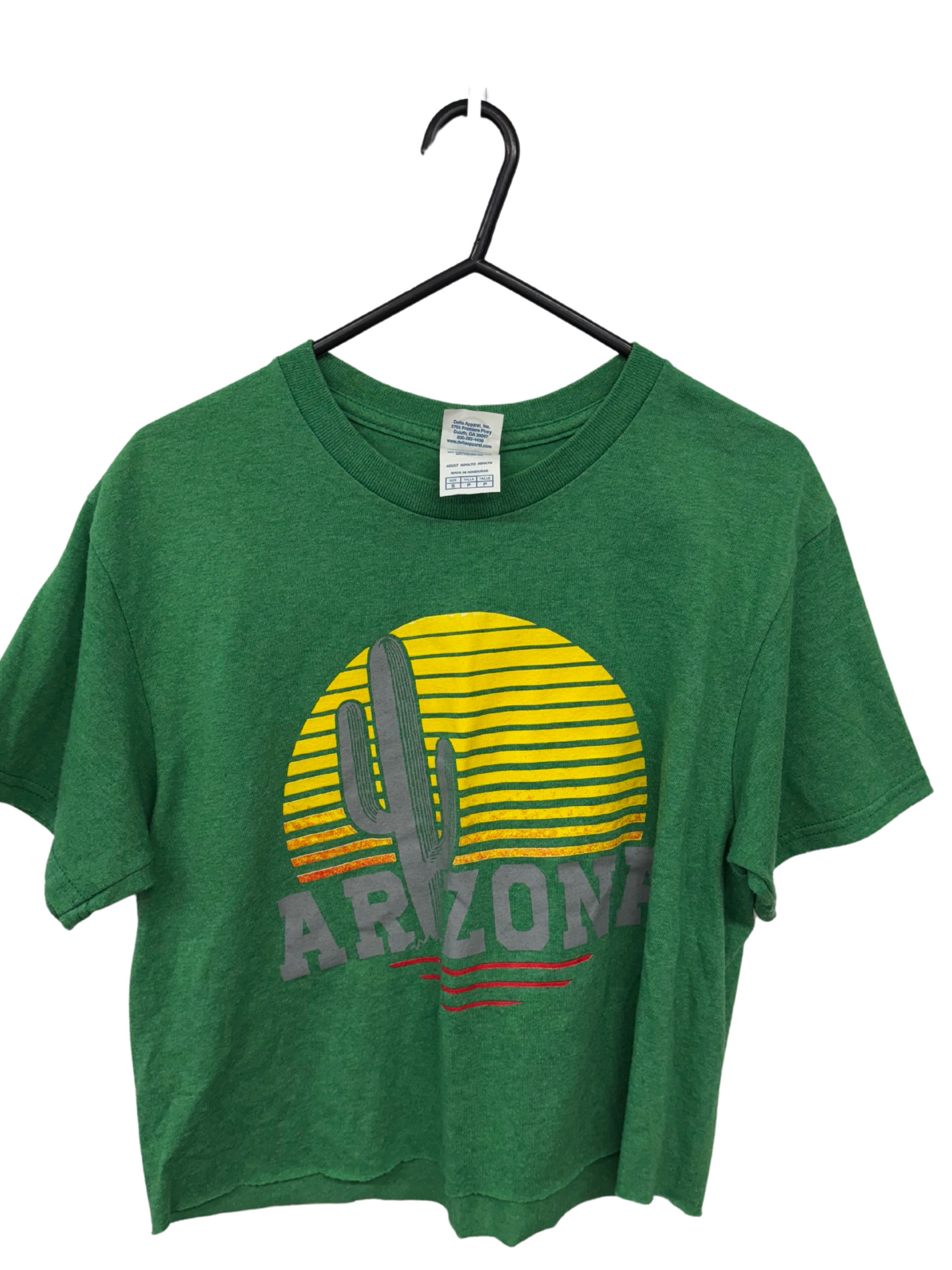 Green Short Sleeve Cropped T Shirt with 'Arizona' Logo