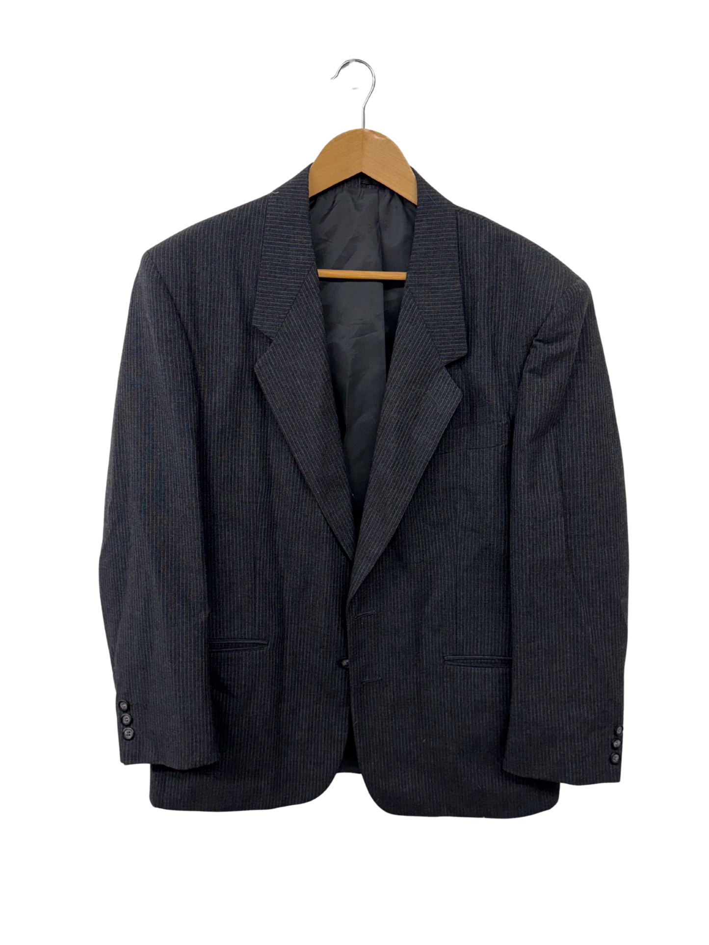 Dark Grey & White Pinstripe Blazer Suit Jacket