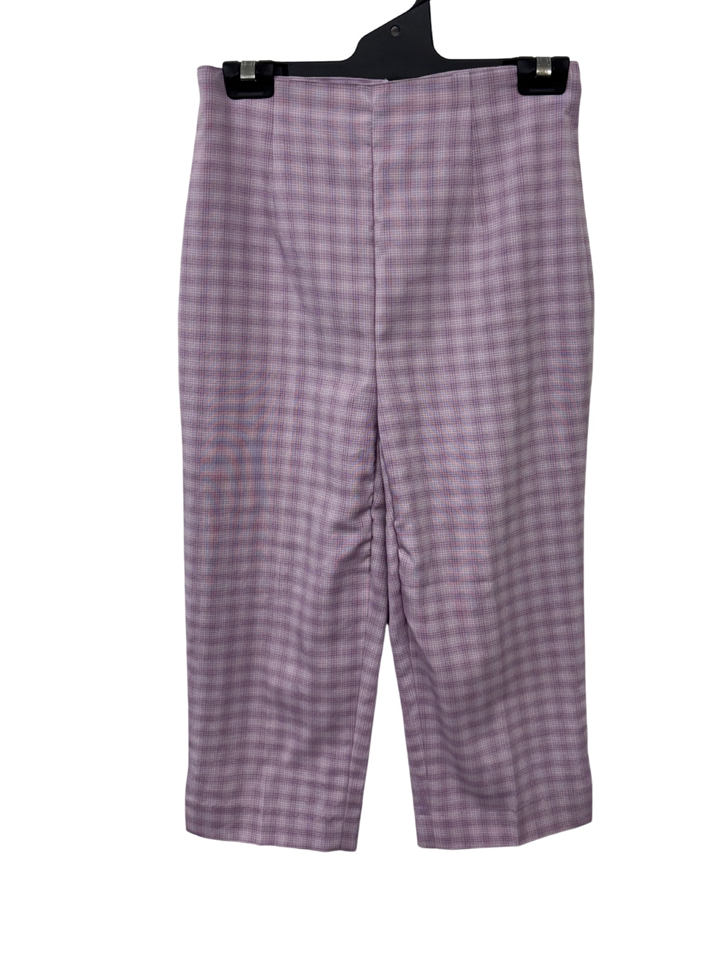 Purple Check Highwaisted Capri Pants
