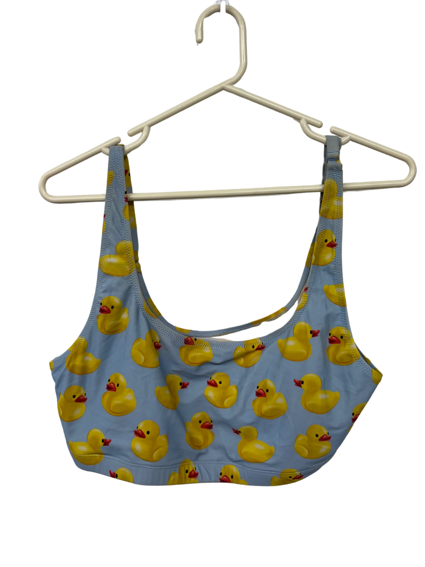 Blue Bikini Top with Yellow Duck Print