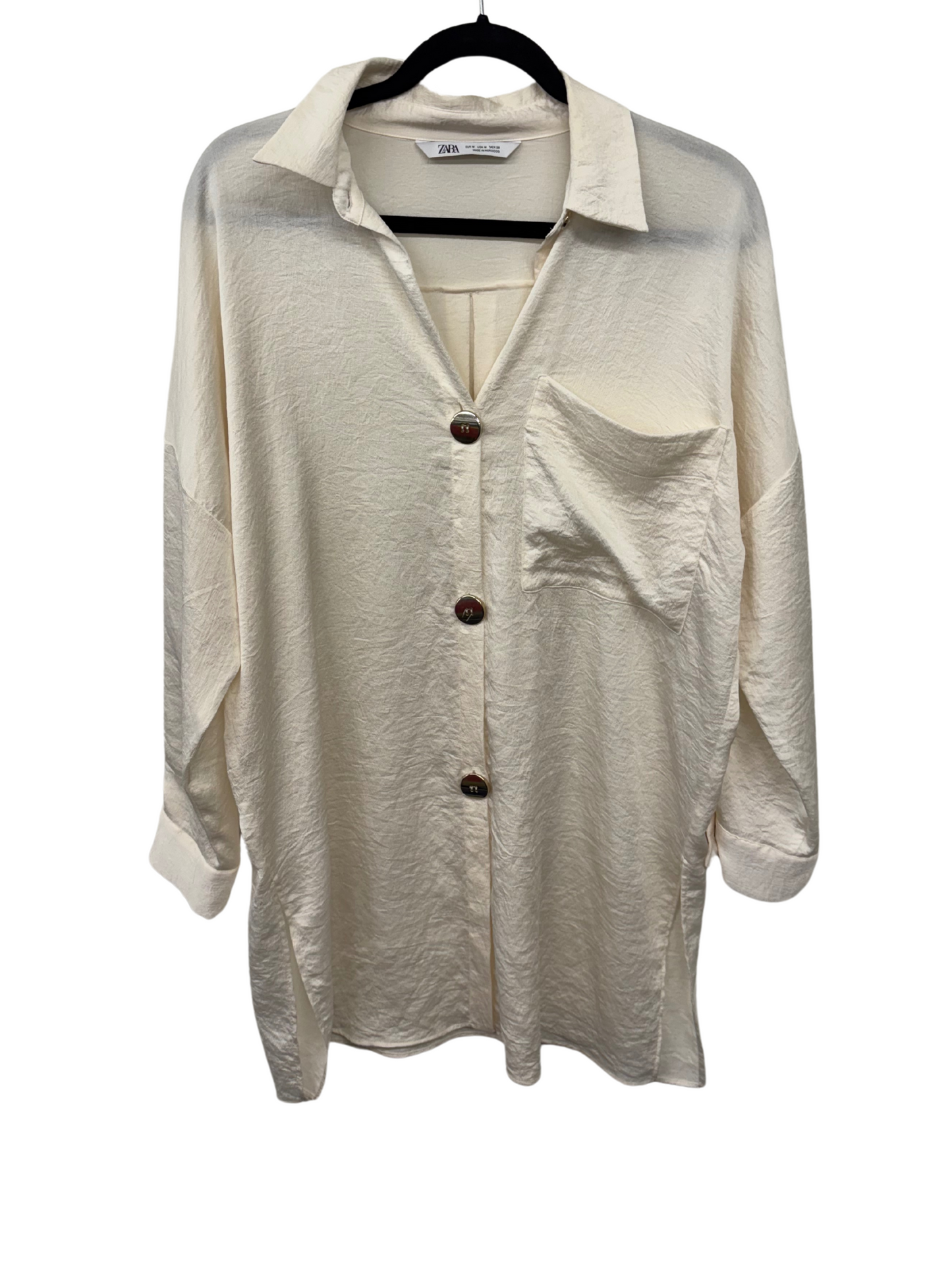 Cream Long Sleeve Button Up Shirt