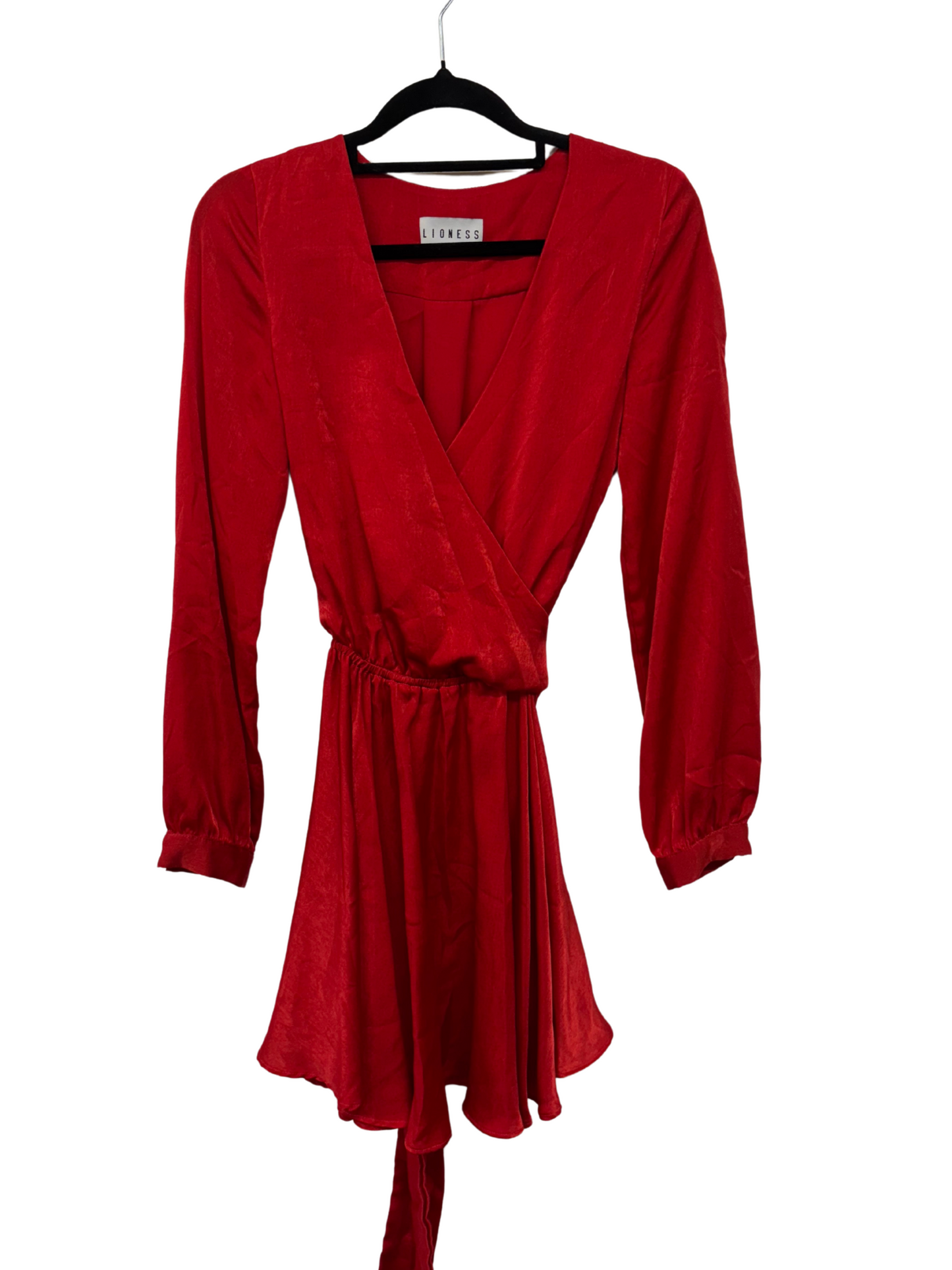 Red Long Sleeve Short Dress