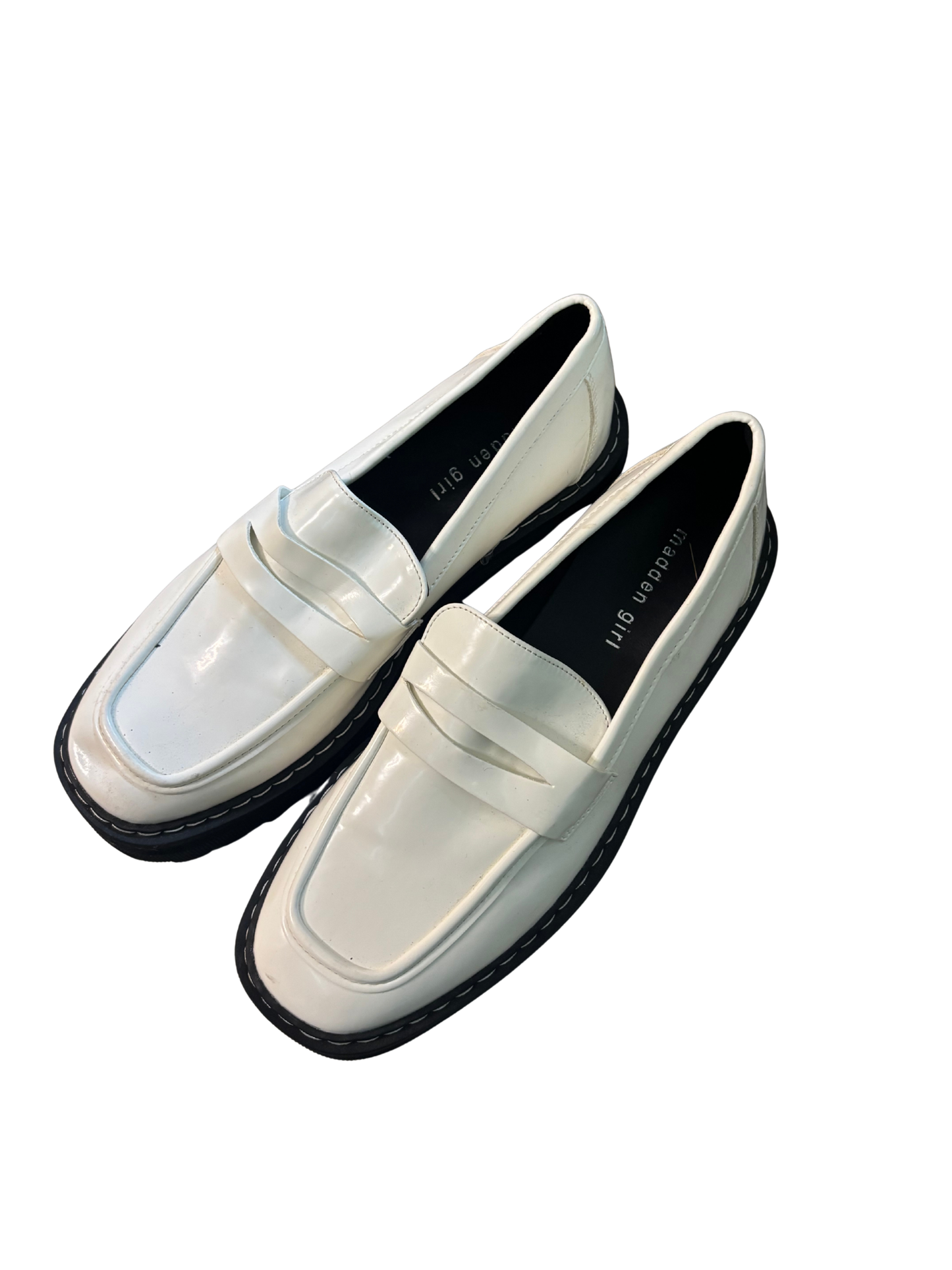 White Chunky Sole Loafers