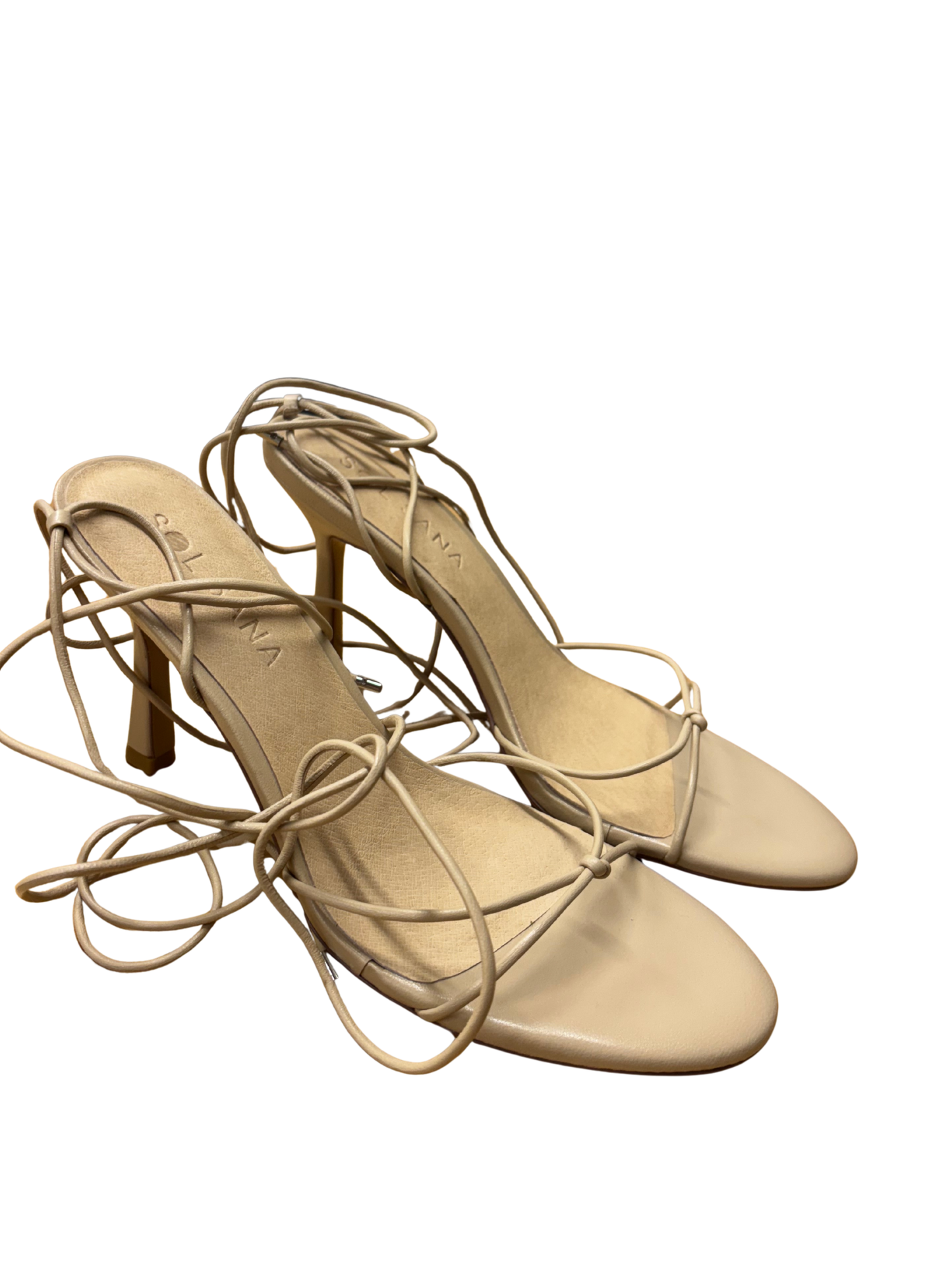 Nude Strappy Laceup Heels