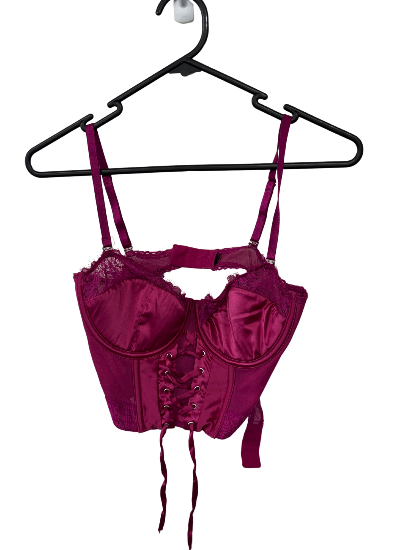 Hot Pink Strappy Corset Crop Top