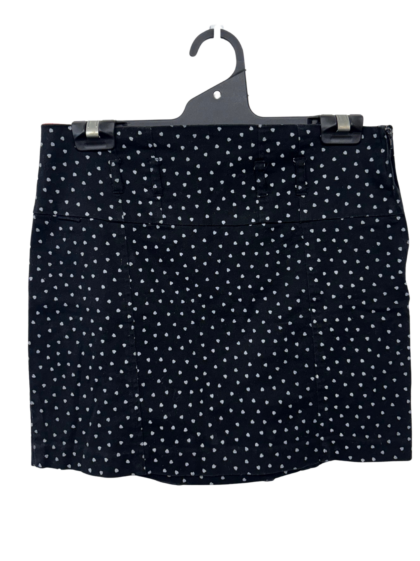 00s Black & White Heart Polka Dot Mid Rise Short Skirt