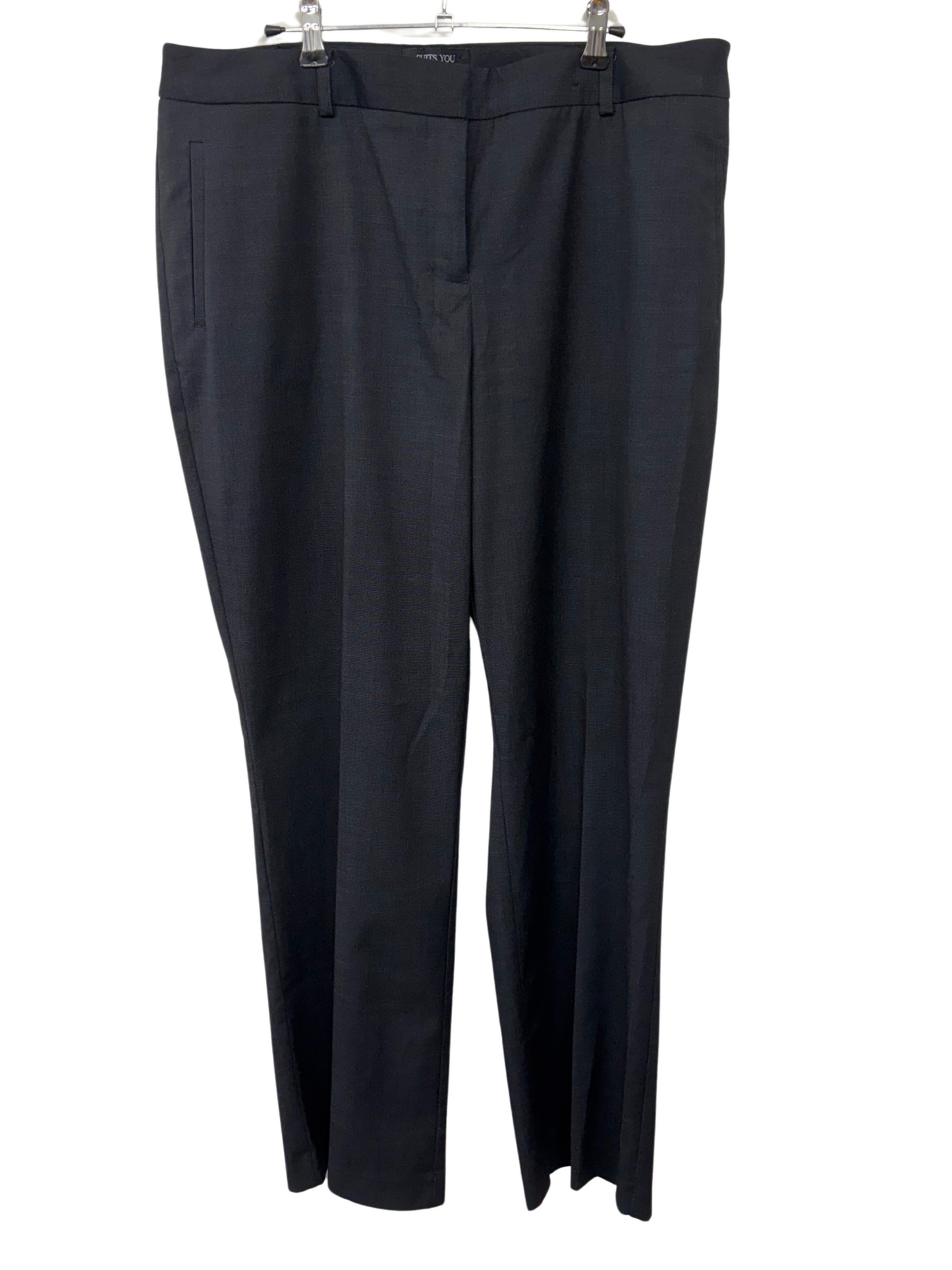 Dark Grey Mid Rise Straight Leg Pants