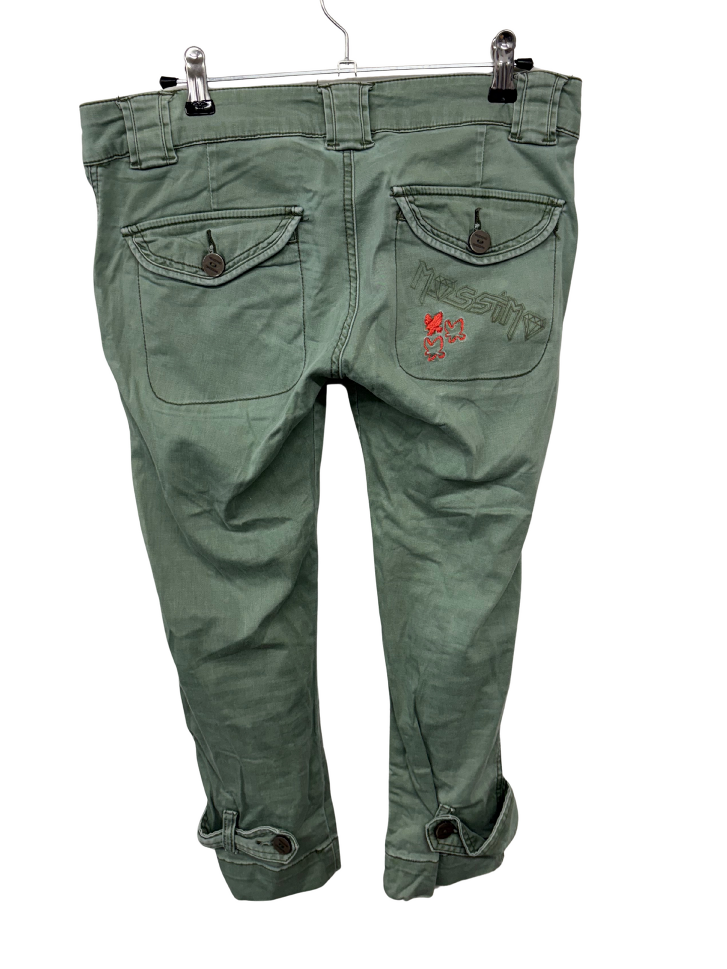 00s Green Tapered Capri Low Rise Jeans