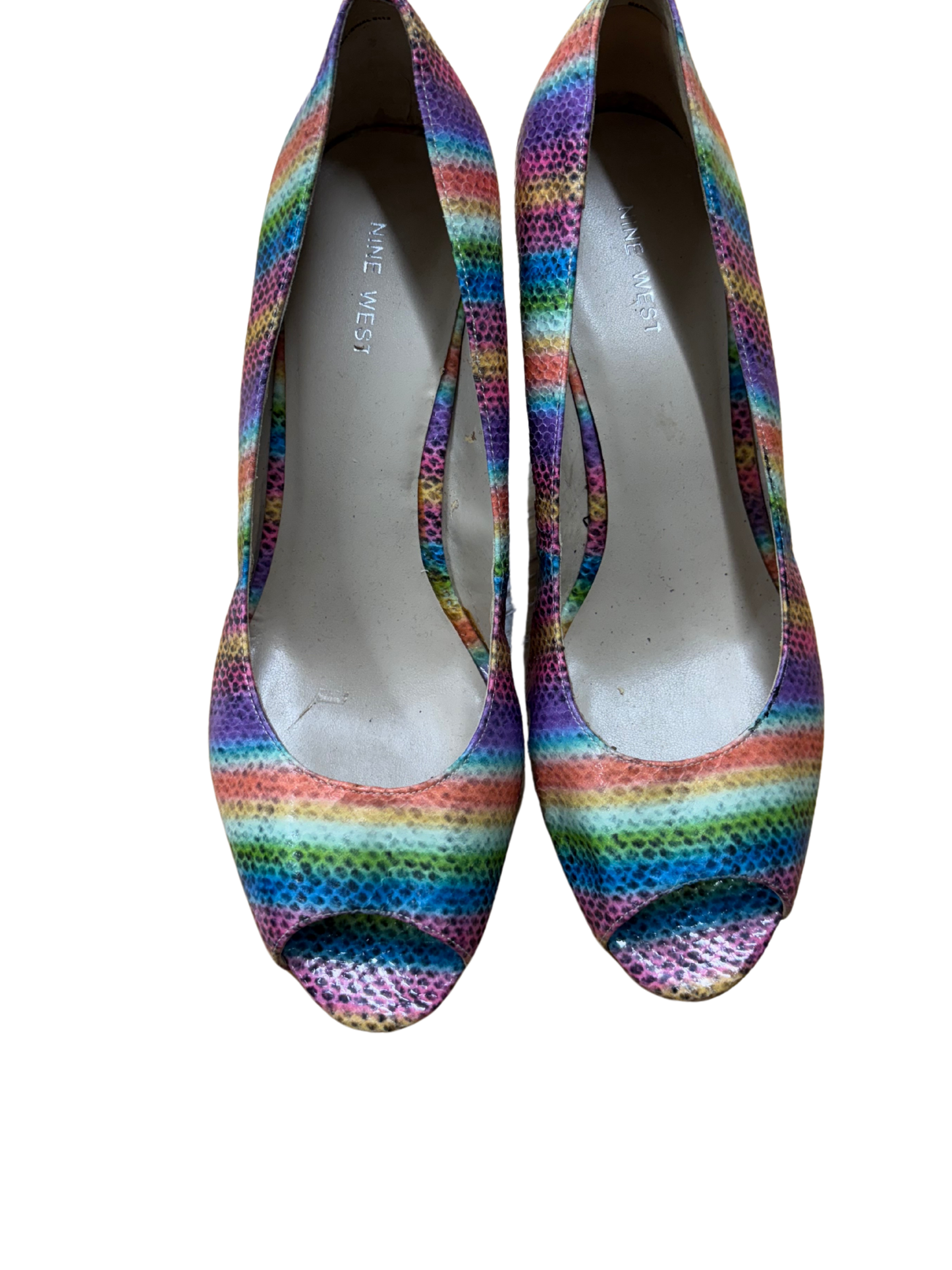 Multicolour Snake Print Cord Wedge Heel Shoe with Open Toe