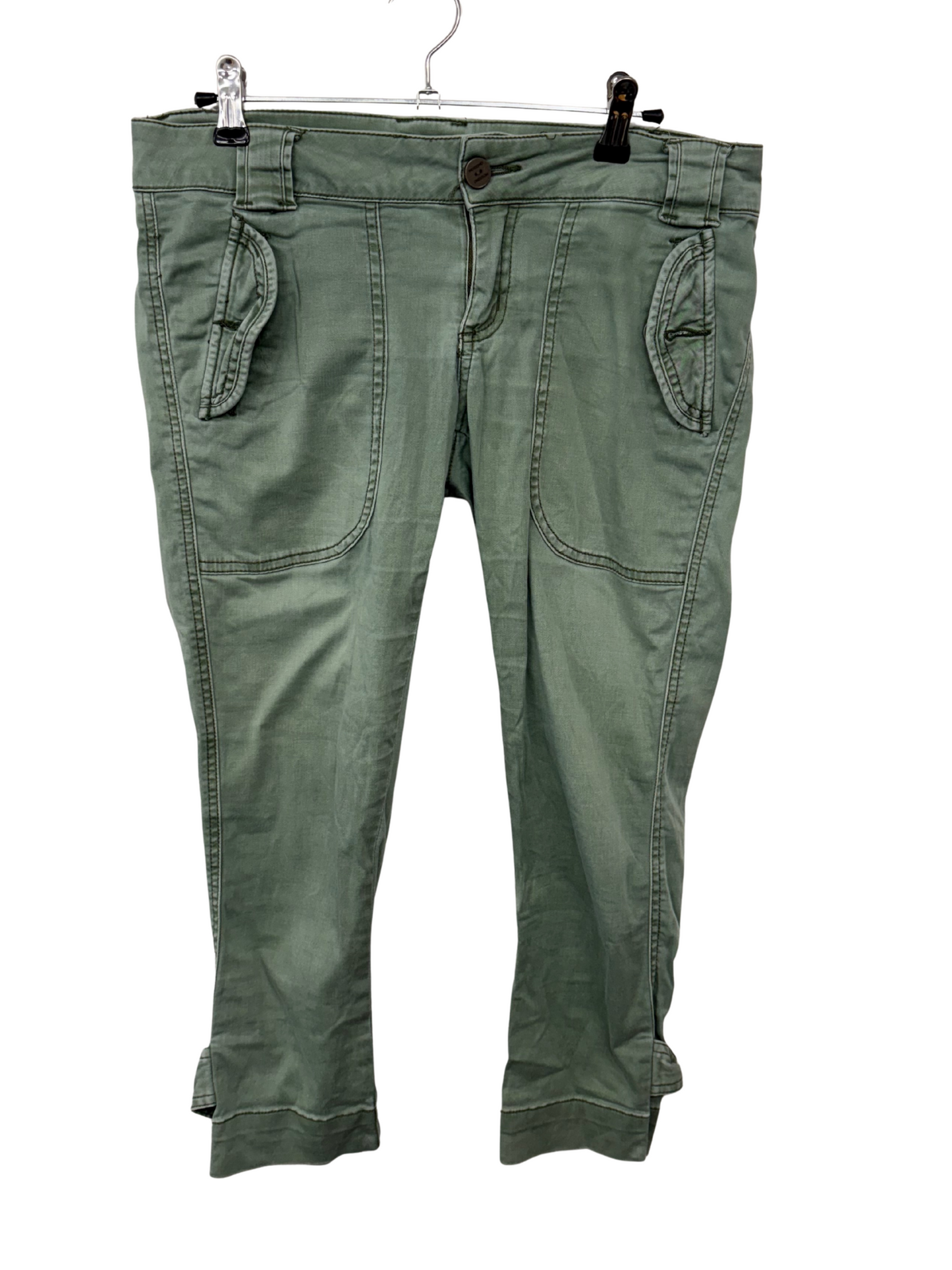00s Green Tapered Capri Low Rise Jeans