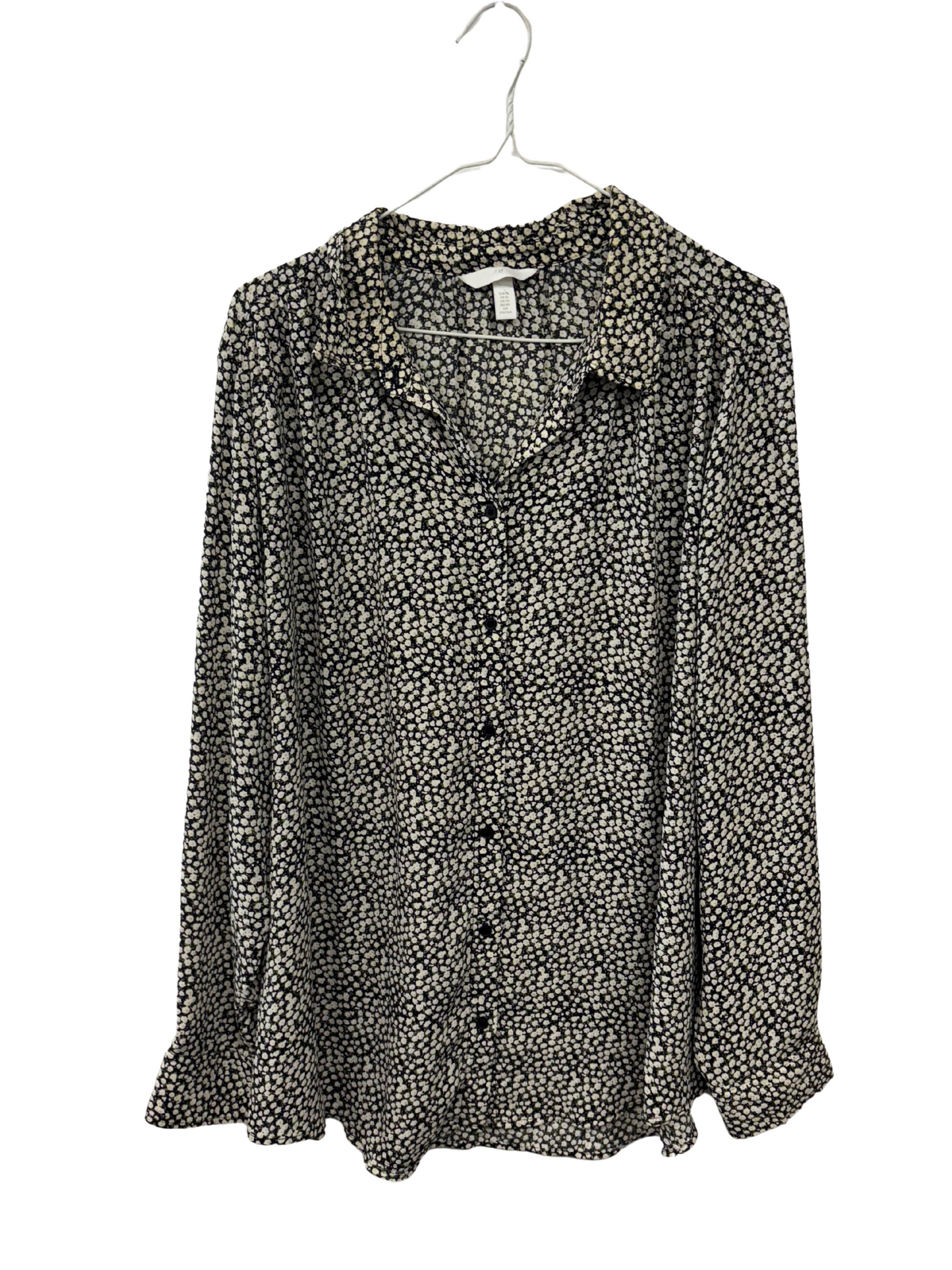 Black, White & Purple Long Sleeve Button Up Shirt