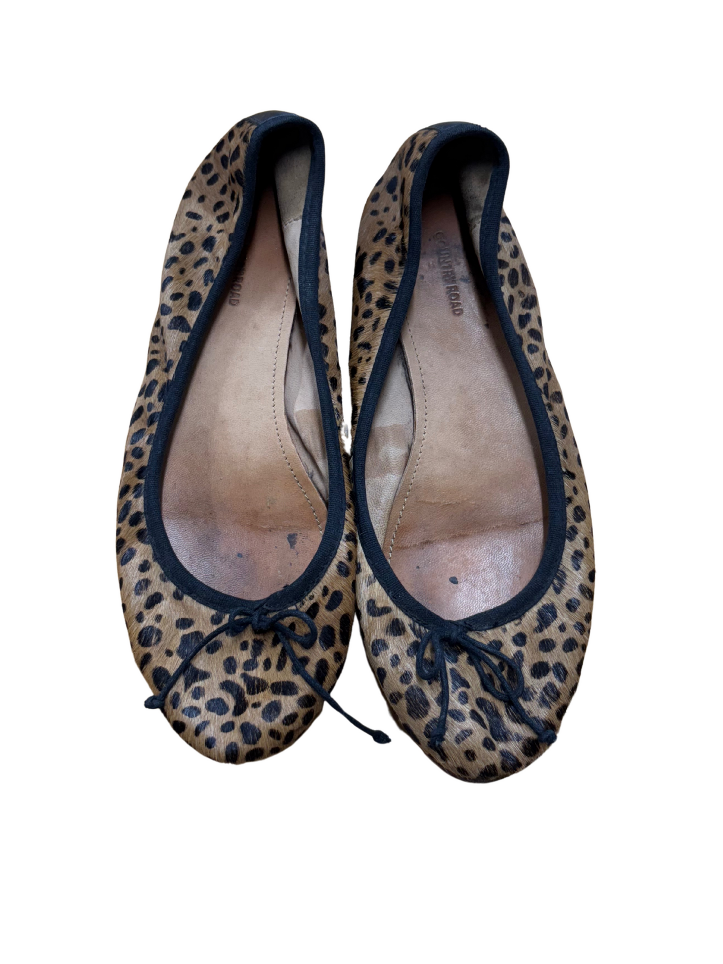 Leopard Print Fur Ballet Flats