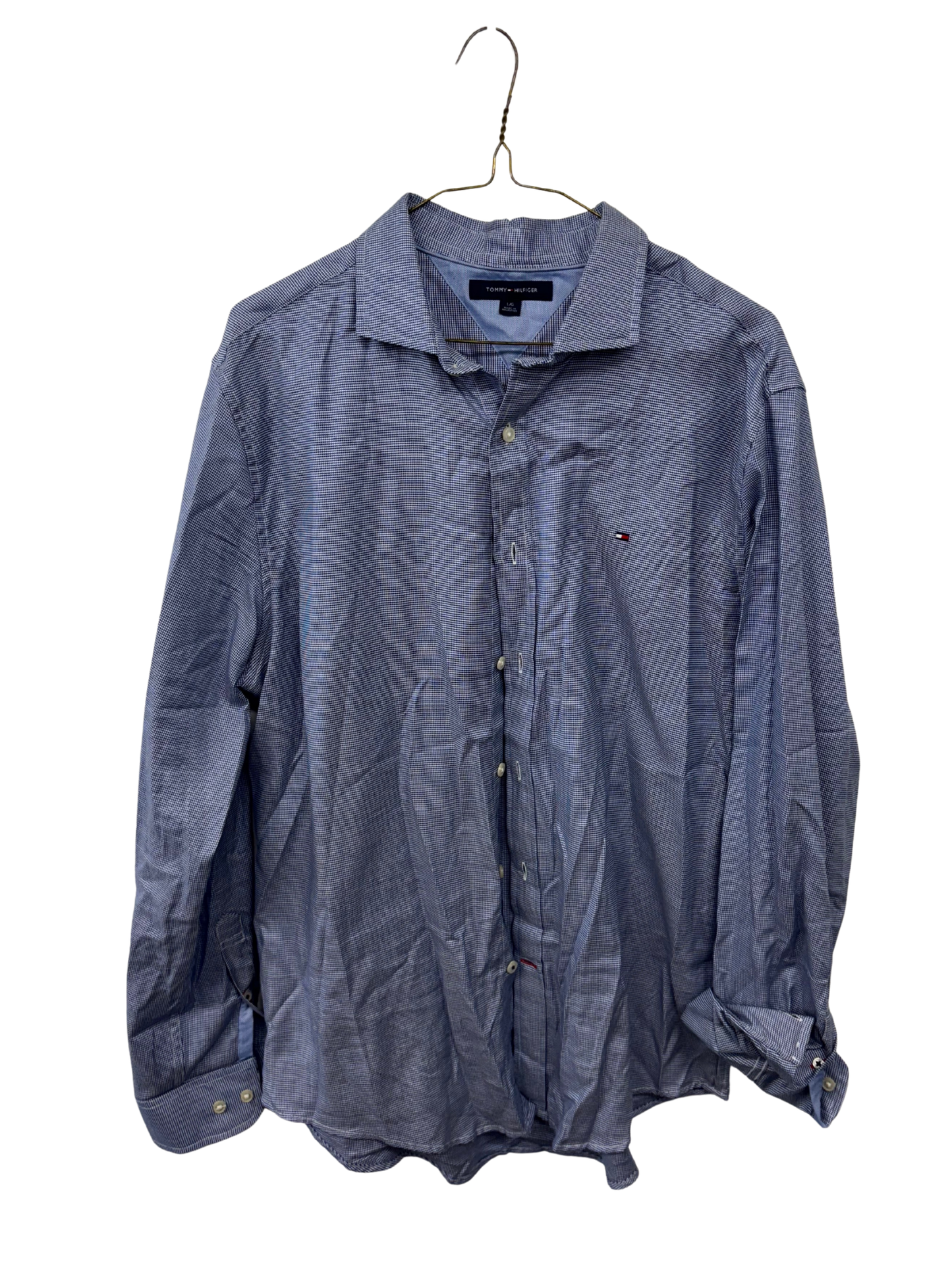Blue & White Long Sleeve Button Up Shirt
