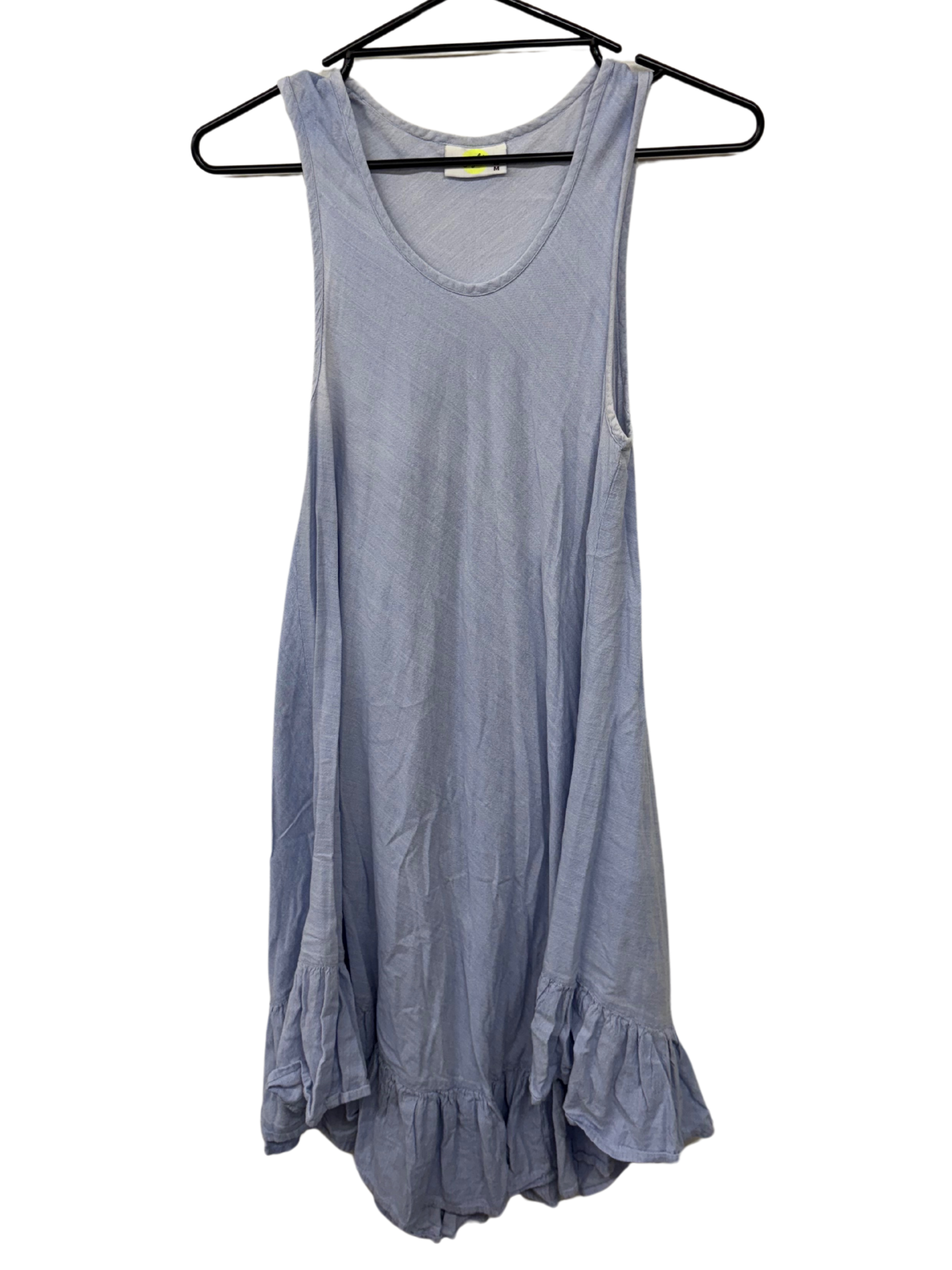 Light Blue Sleeveless Curve Hem Midi Dress