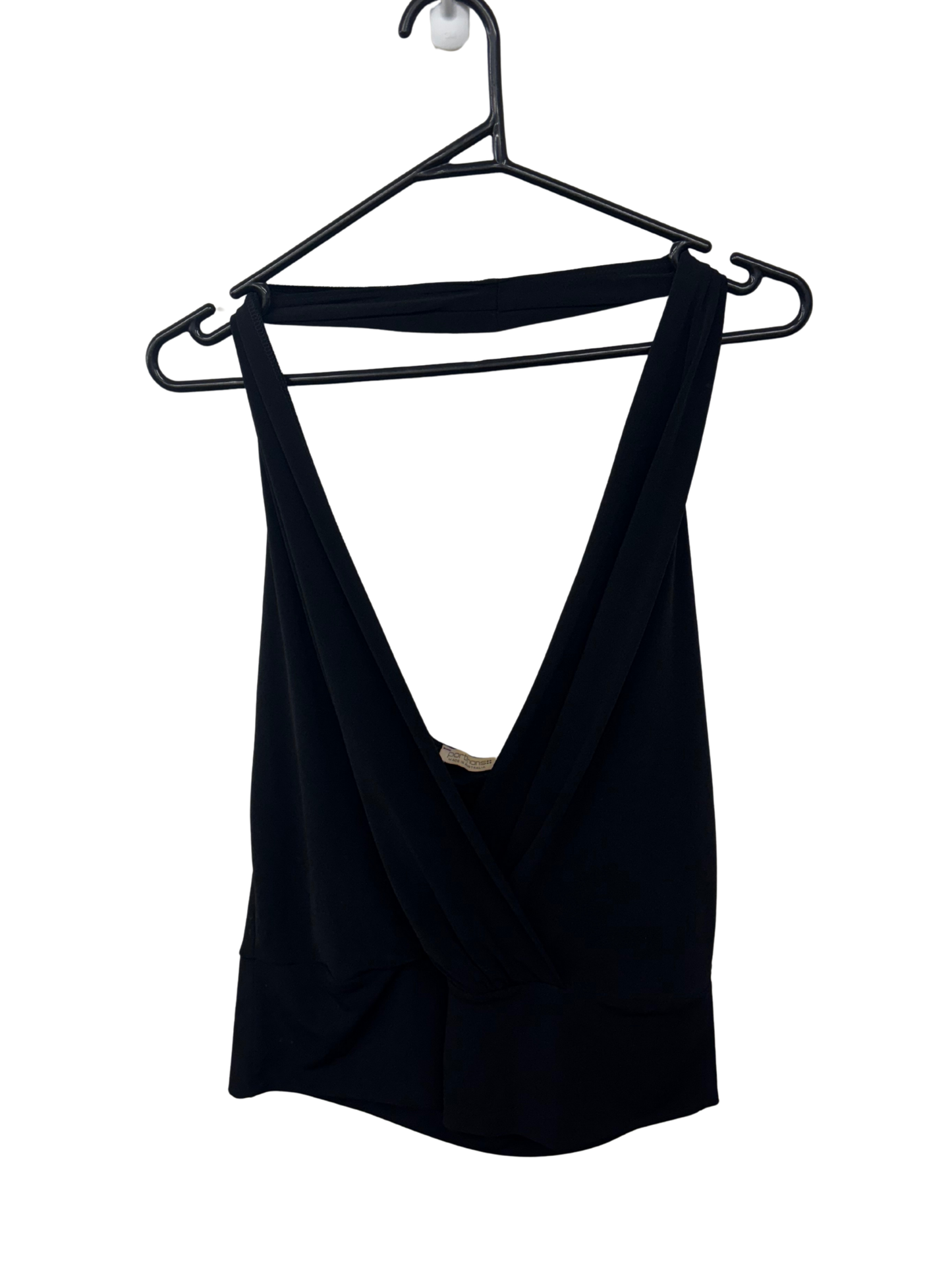 Vintage Black Halter Crop Top