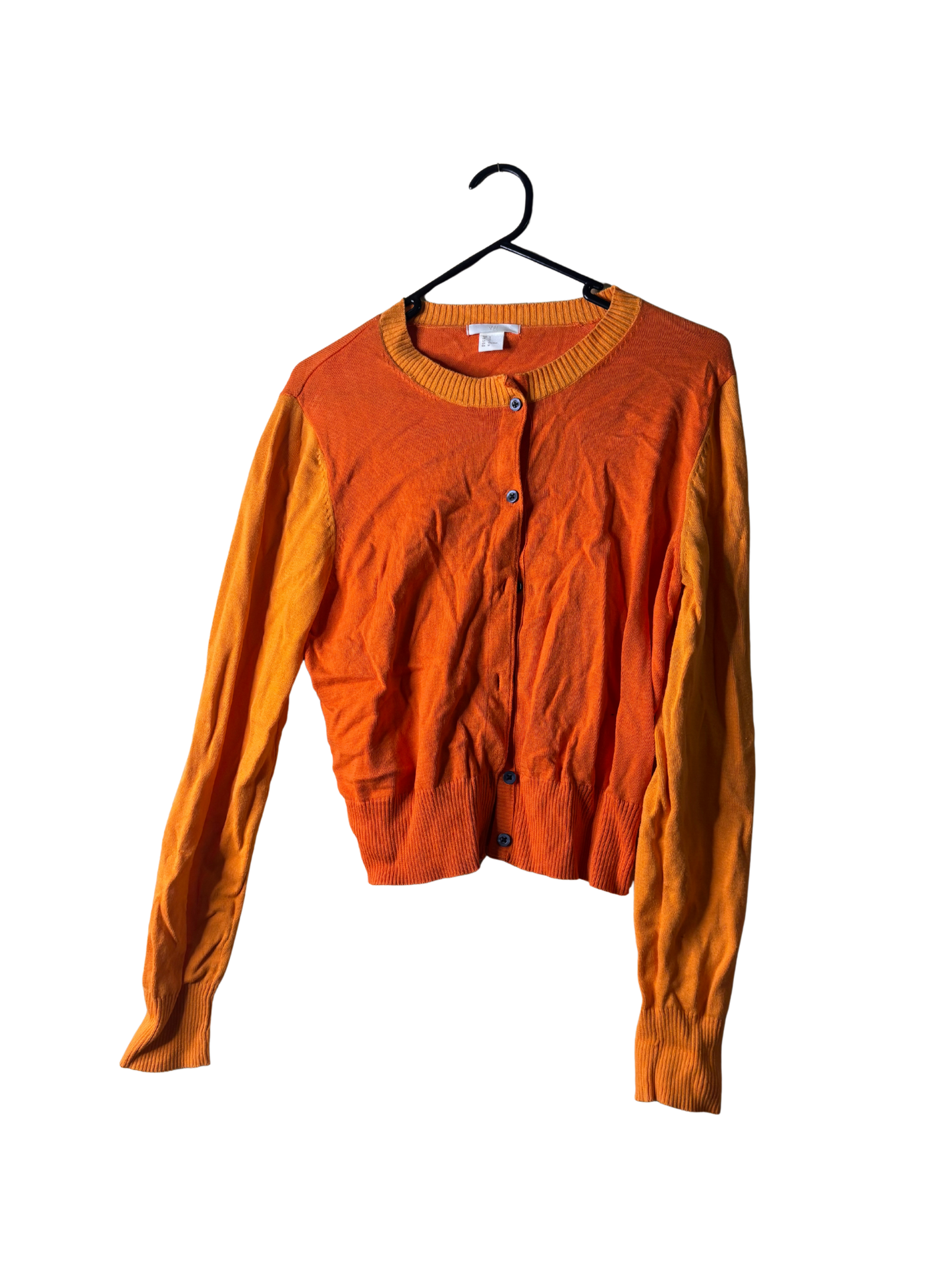 Light & Dark Orange Panel Button Up Cardigan