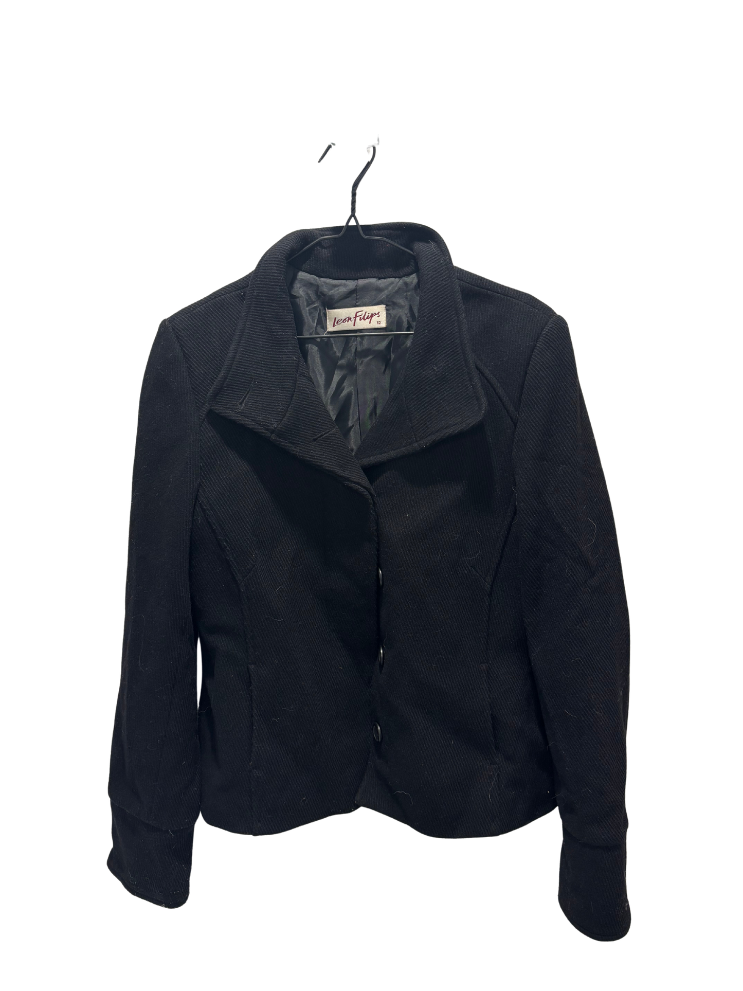 Black Fitted Jacket with Collar