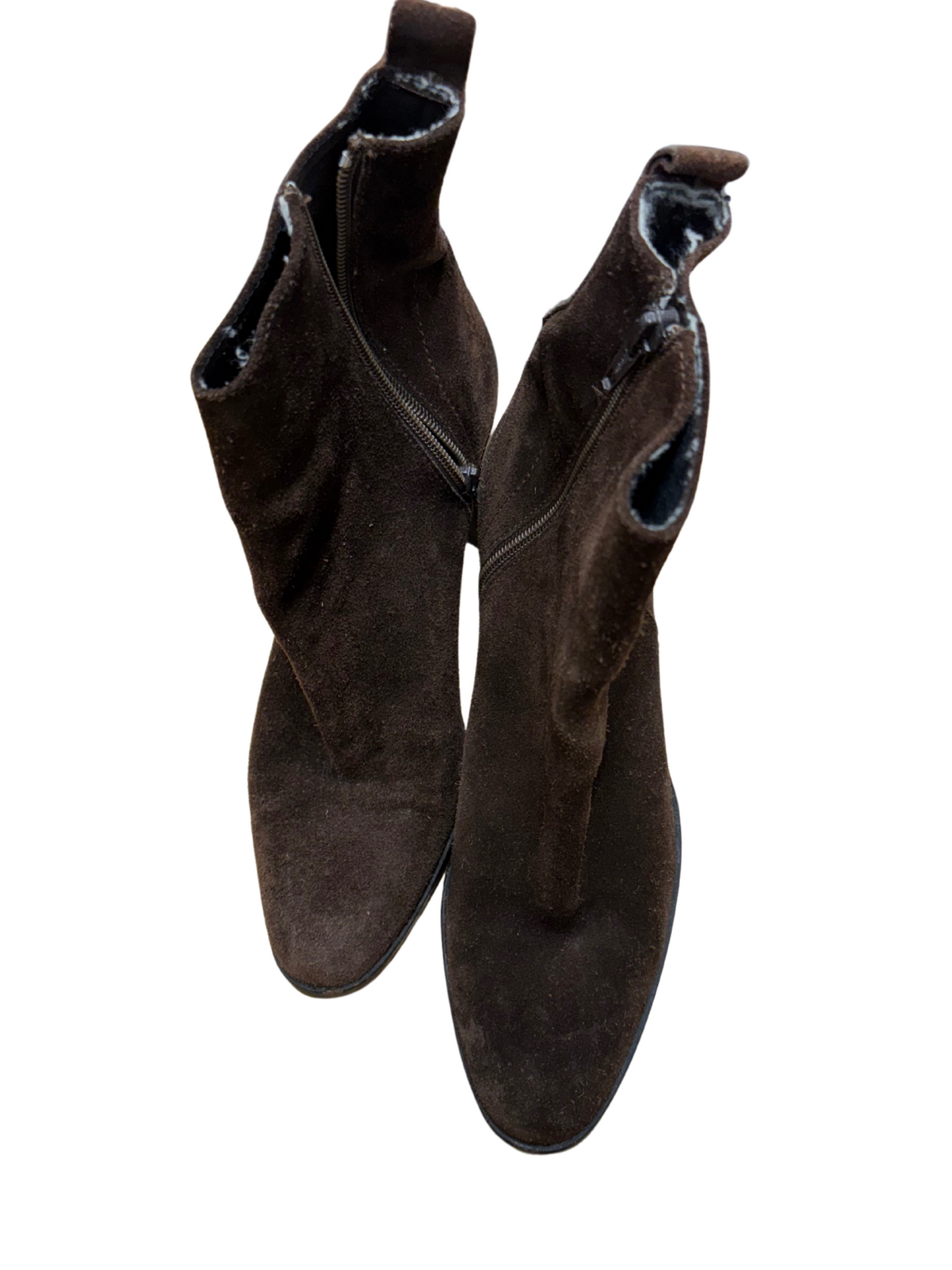 Brown Suede Heeled Boots