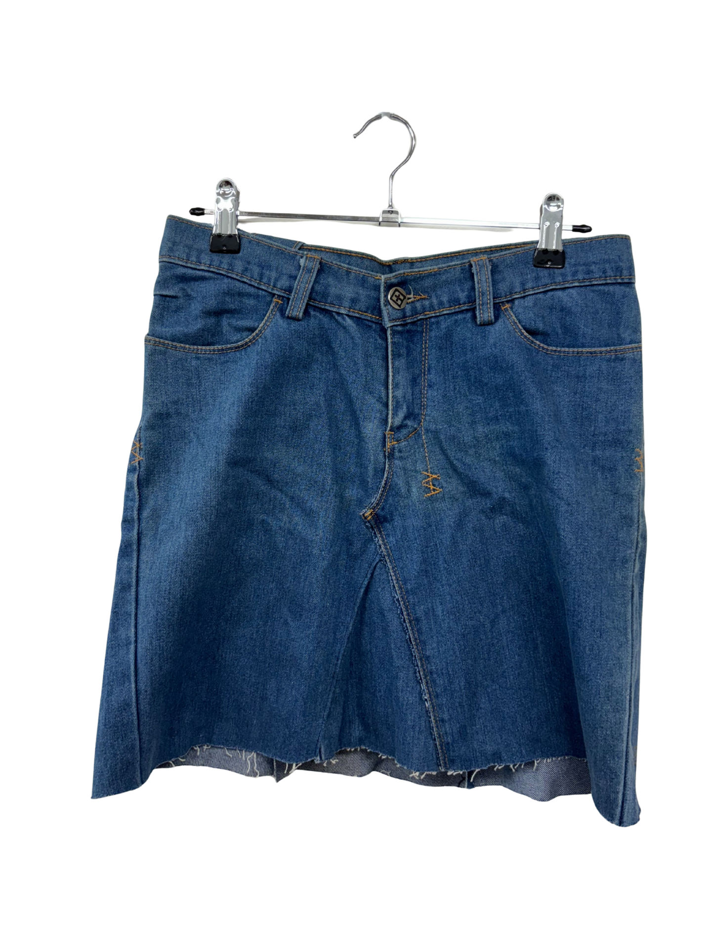 Blue High Waisted Short Denim Skirt