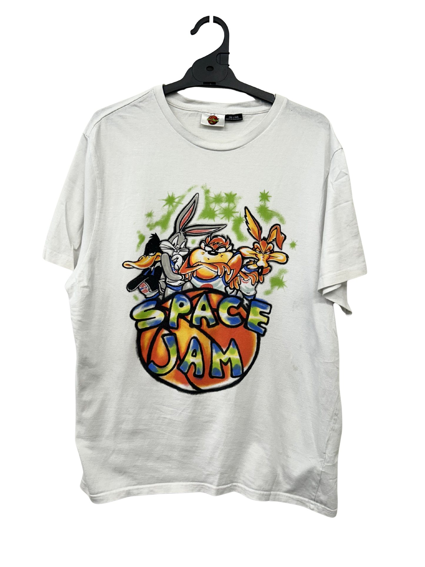 White & Multicolour T-Shirt with 'Space Jam' Graphic