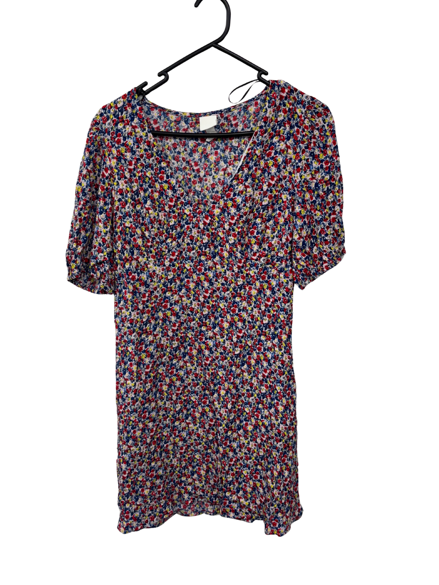 Red, Pink, Blue Floral Short Dress