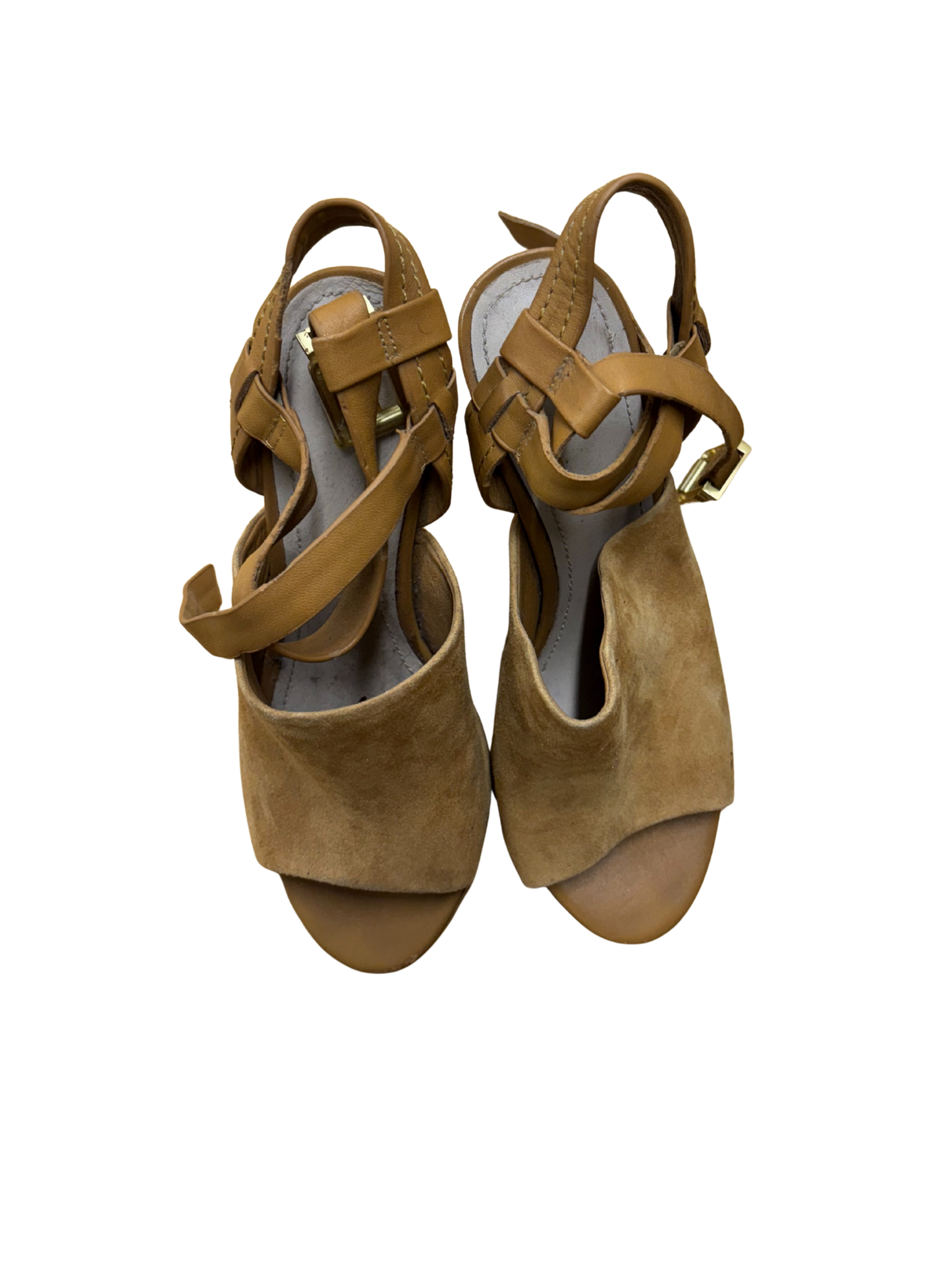 Light Brown Suede & Cork Heels