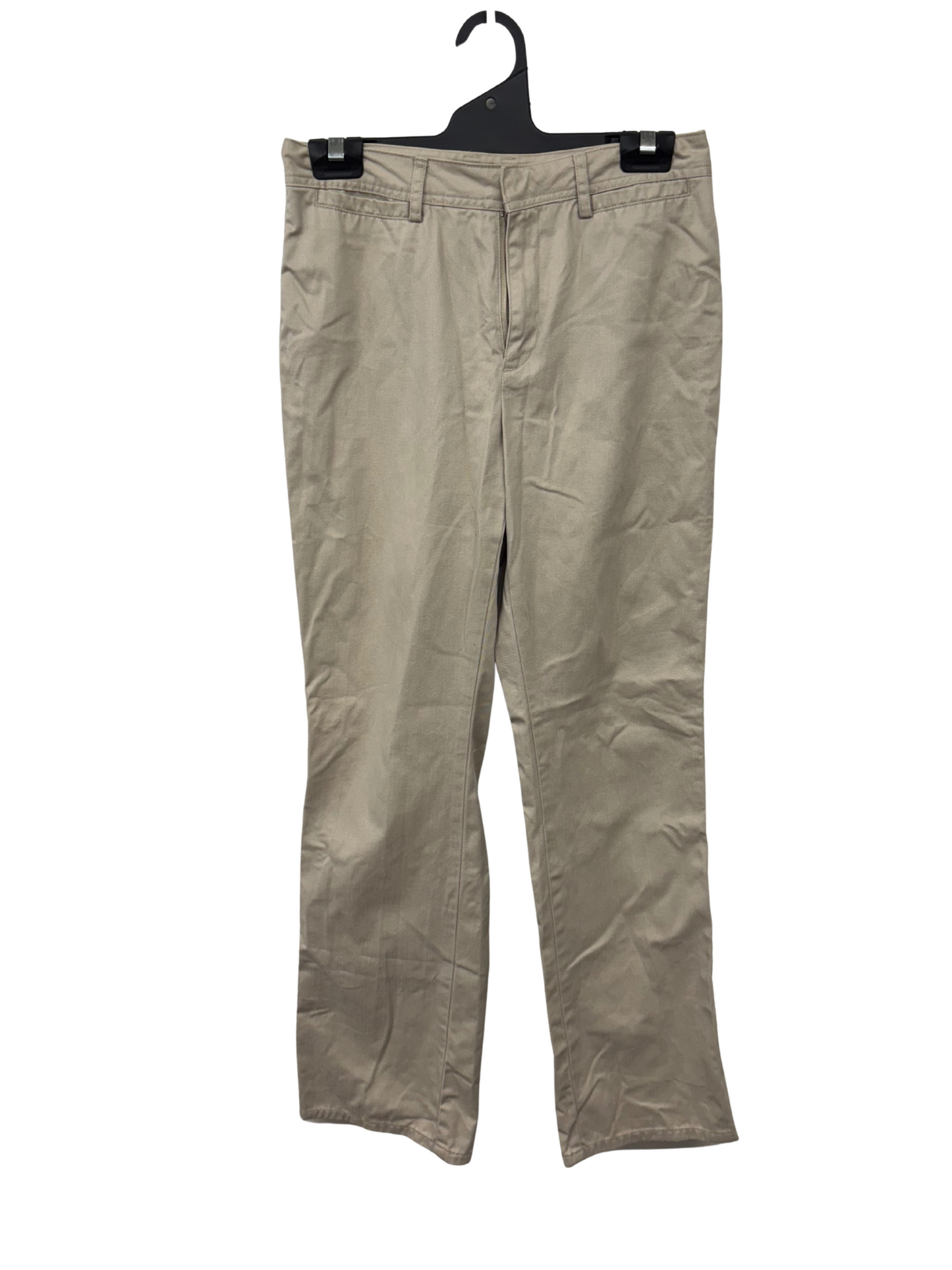00s Beige Low-Rise Straight Leg Pants