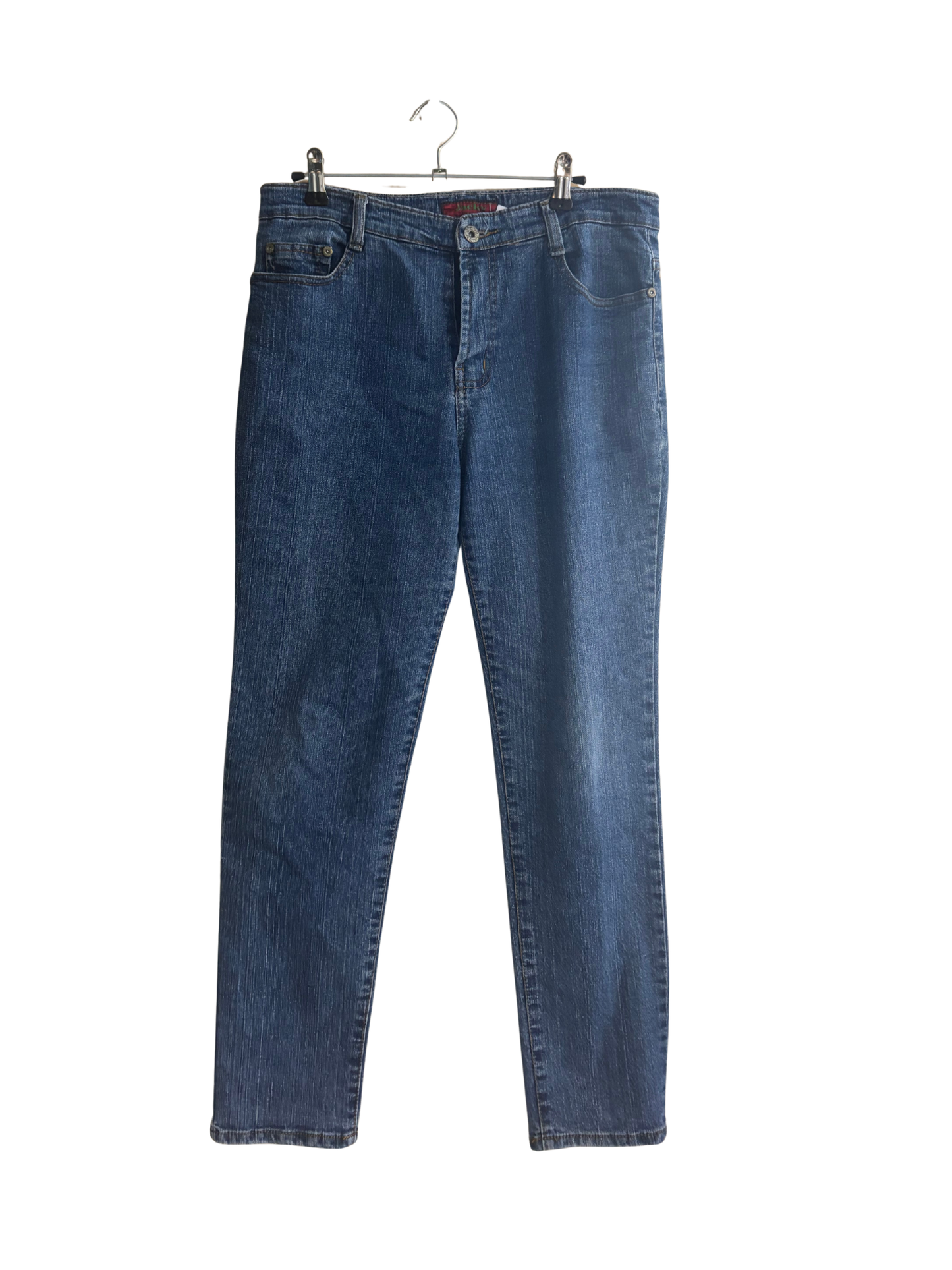 Blue Low Rise Straight Leg Jeans