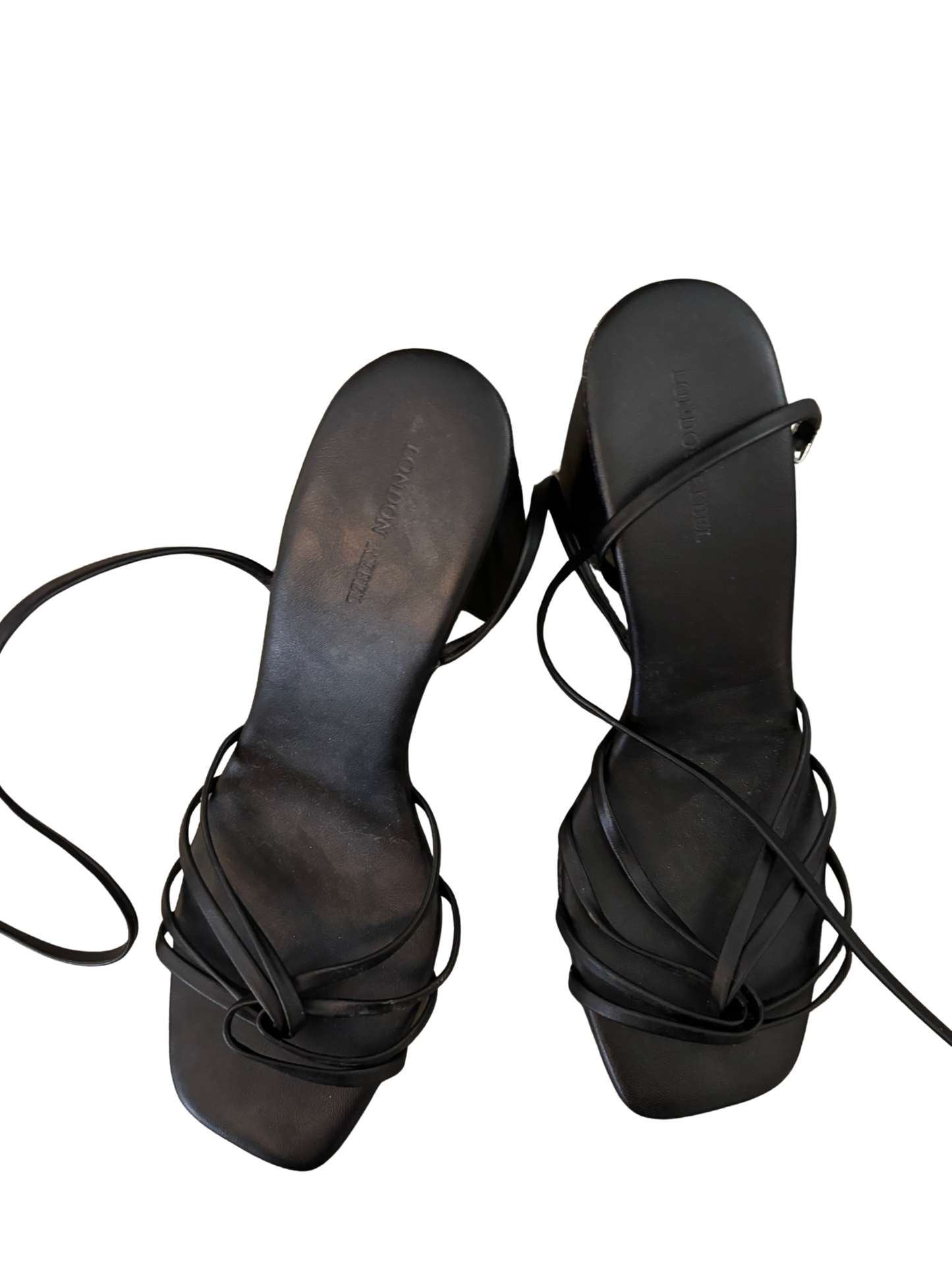 Black Strappy Tie Platform Heel