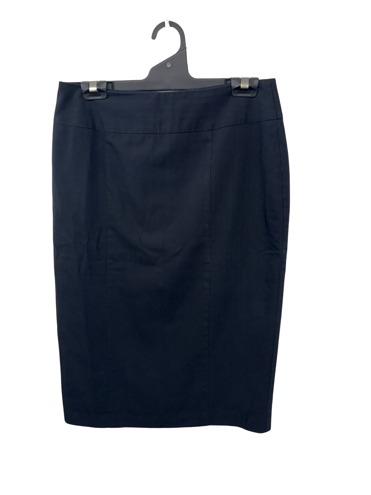 Black Stripe Fitted Pencil Knee Length Skirt