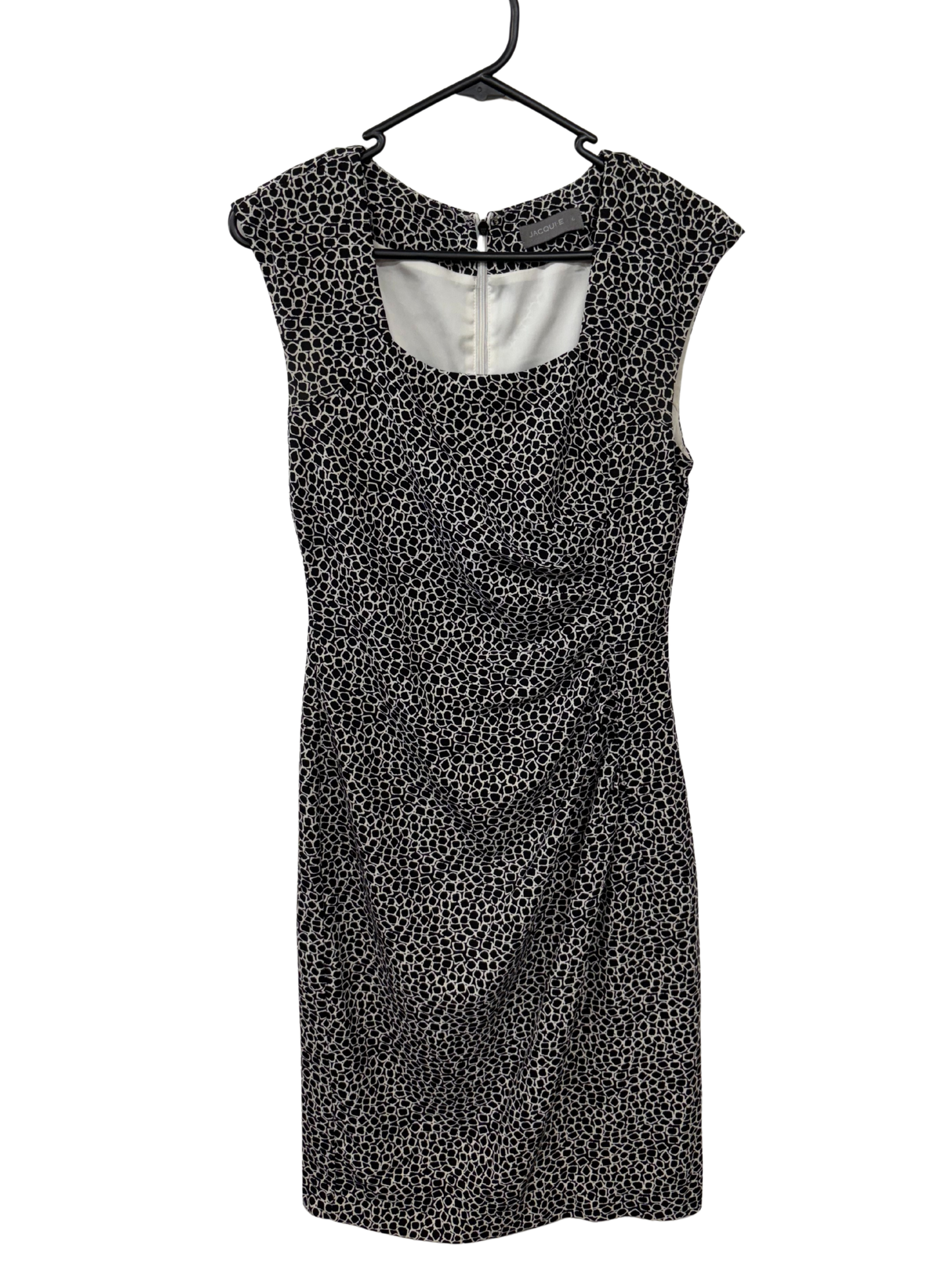 00s Black & White Pattern Sleeveless Midi Dress