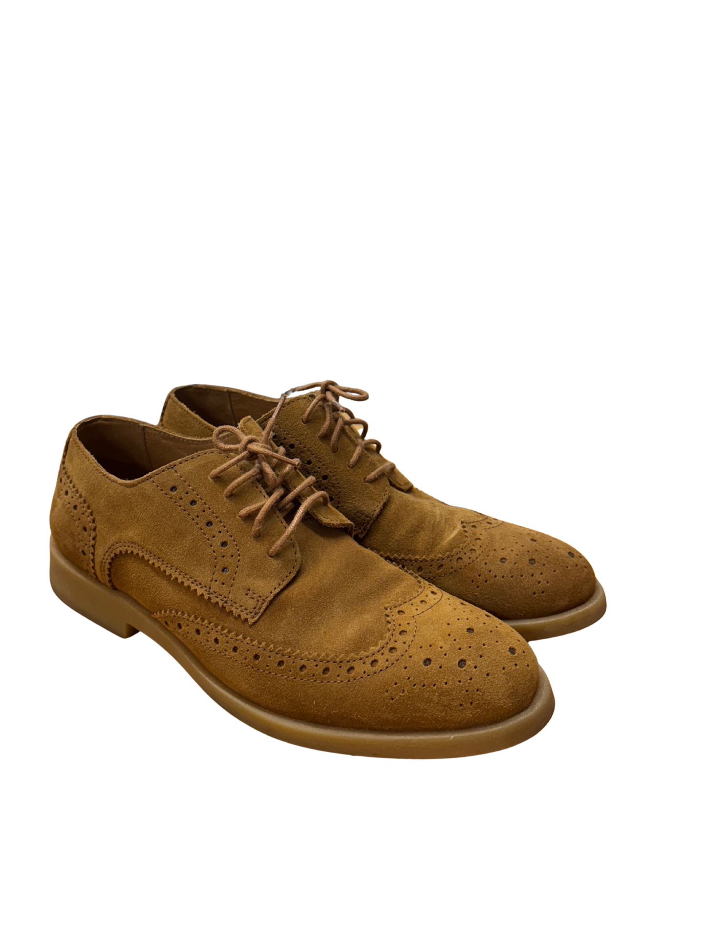 Light Brown Suede Laceup Brogues