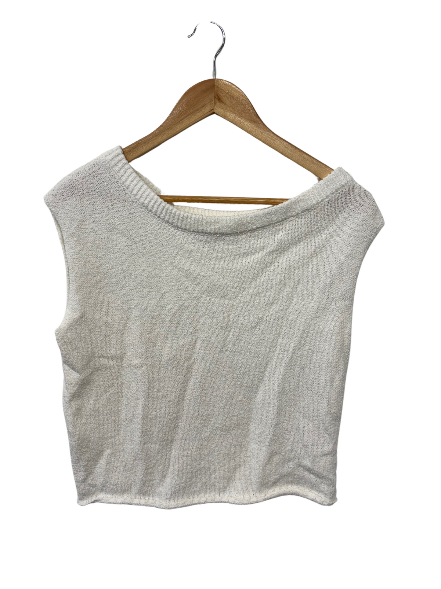 White Asymmetrical Knit Top