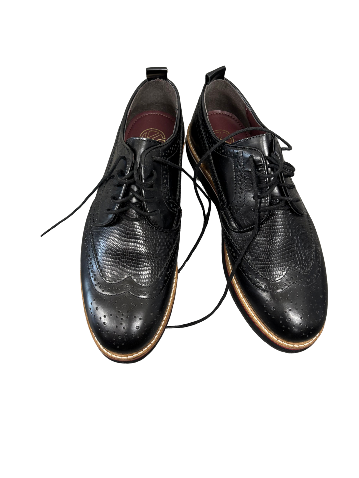Black Laceup Flatform Brogues