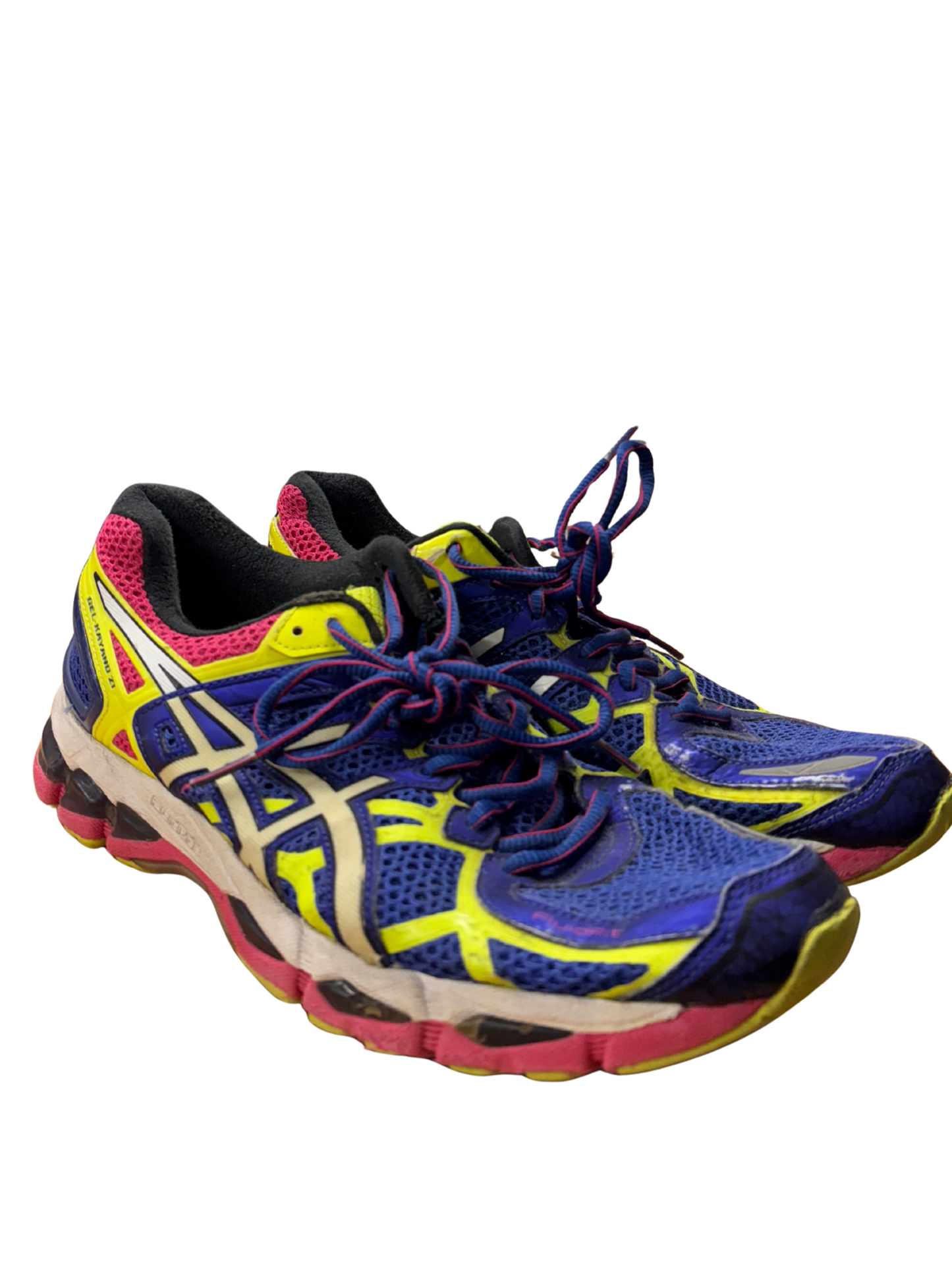 Purple, Pink, Yellow Sneakers in 'Gel Kayano' Style
