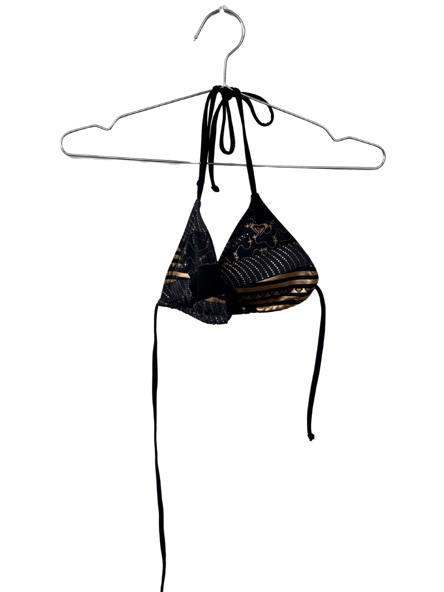 Black & Bronze Triangle Bikini Top