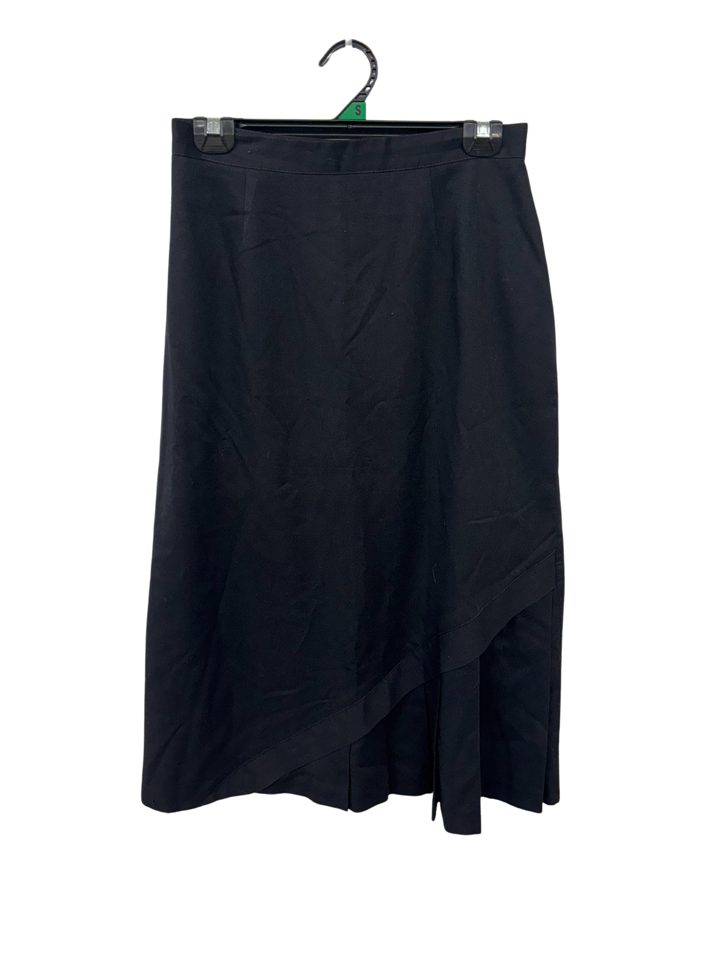 Vintage Black Midi Skirt with Pleat