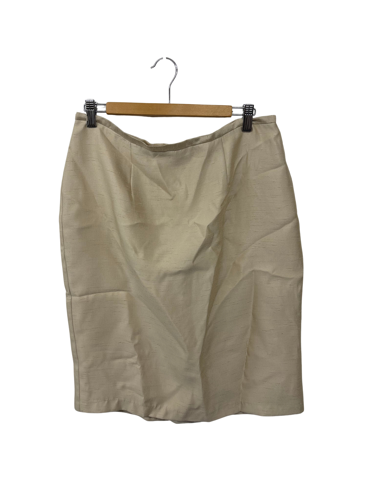 Beige/Gold Knee Length Pencil Skirt