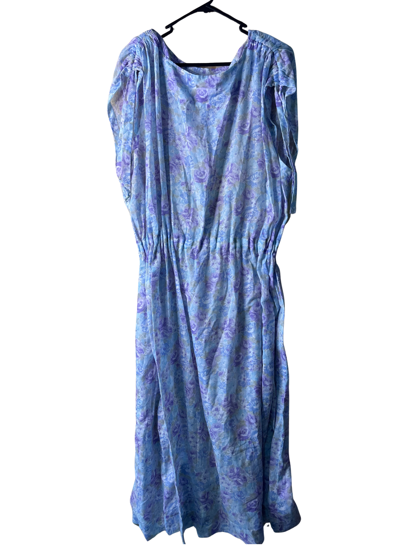 Vintage Blue, Purple, Pink Long Midi Dress