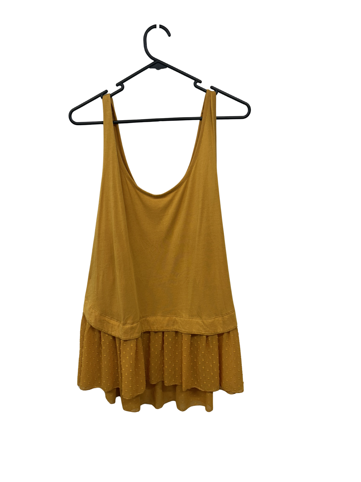 Yellow/Mustard Strappy Layered Textured Tank