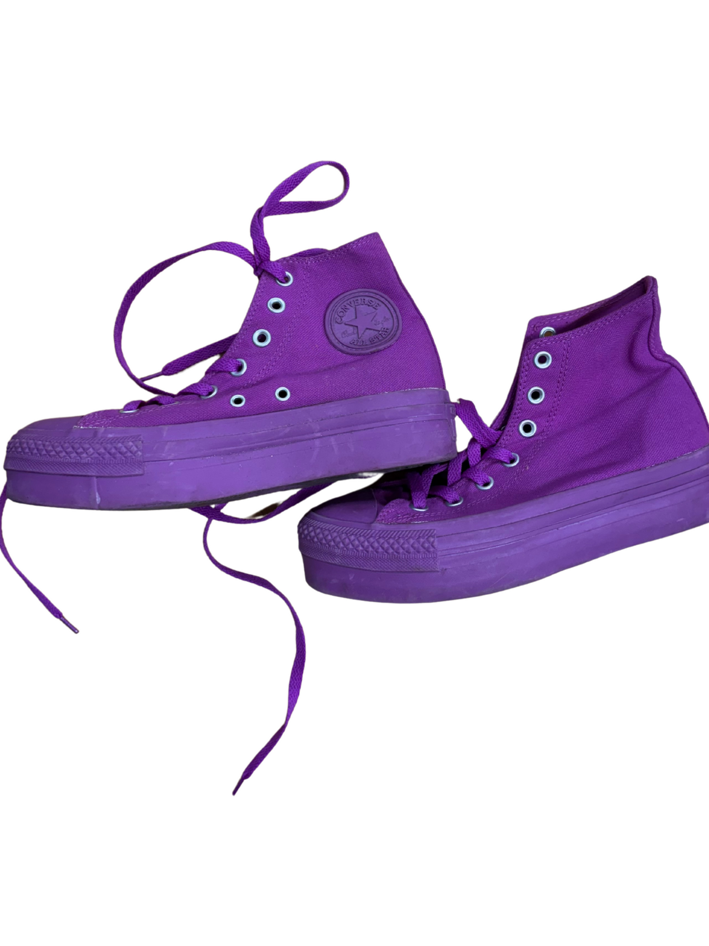 Purple High Cut Chunky Sole Sneakers