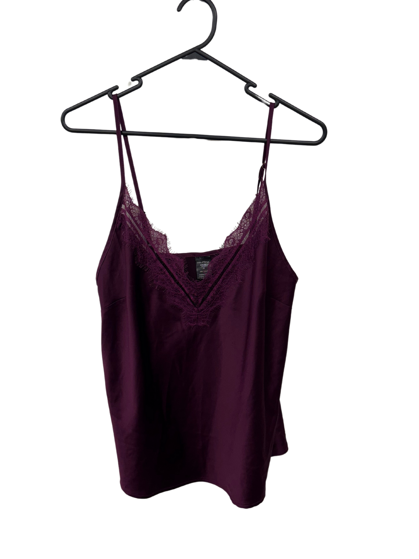 Purple/Maroon Strappy Lace Trim Cami Singlet Top