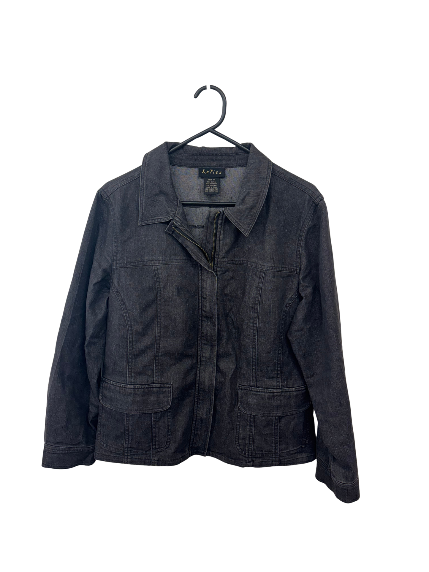 Faded Black Zip Up Jacket