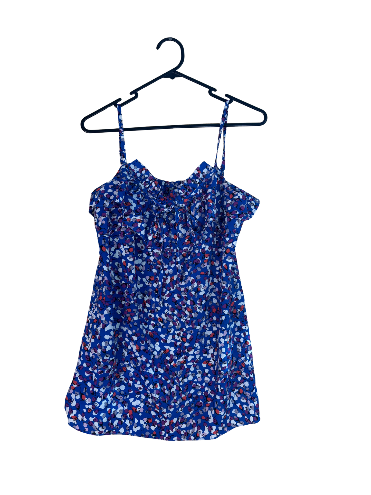 Blue, White, Pink, Grey Pattern Strappy Singlet Top