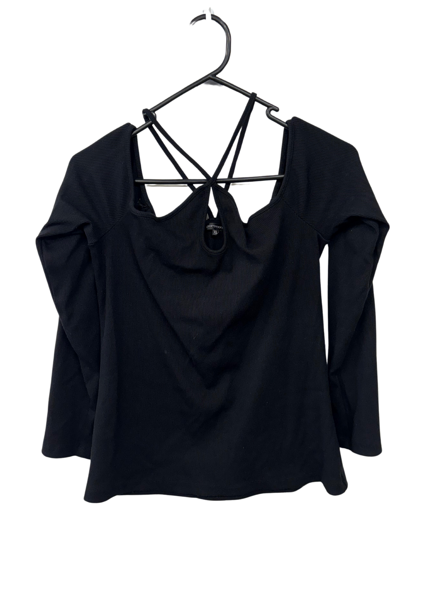 Black Long Sleeve Top with Cutout