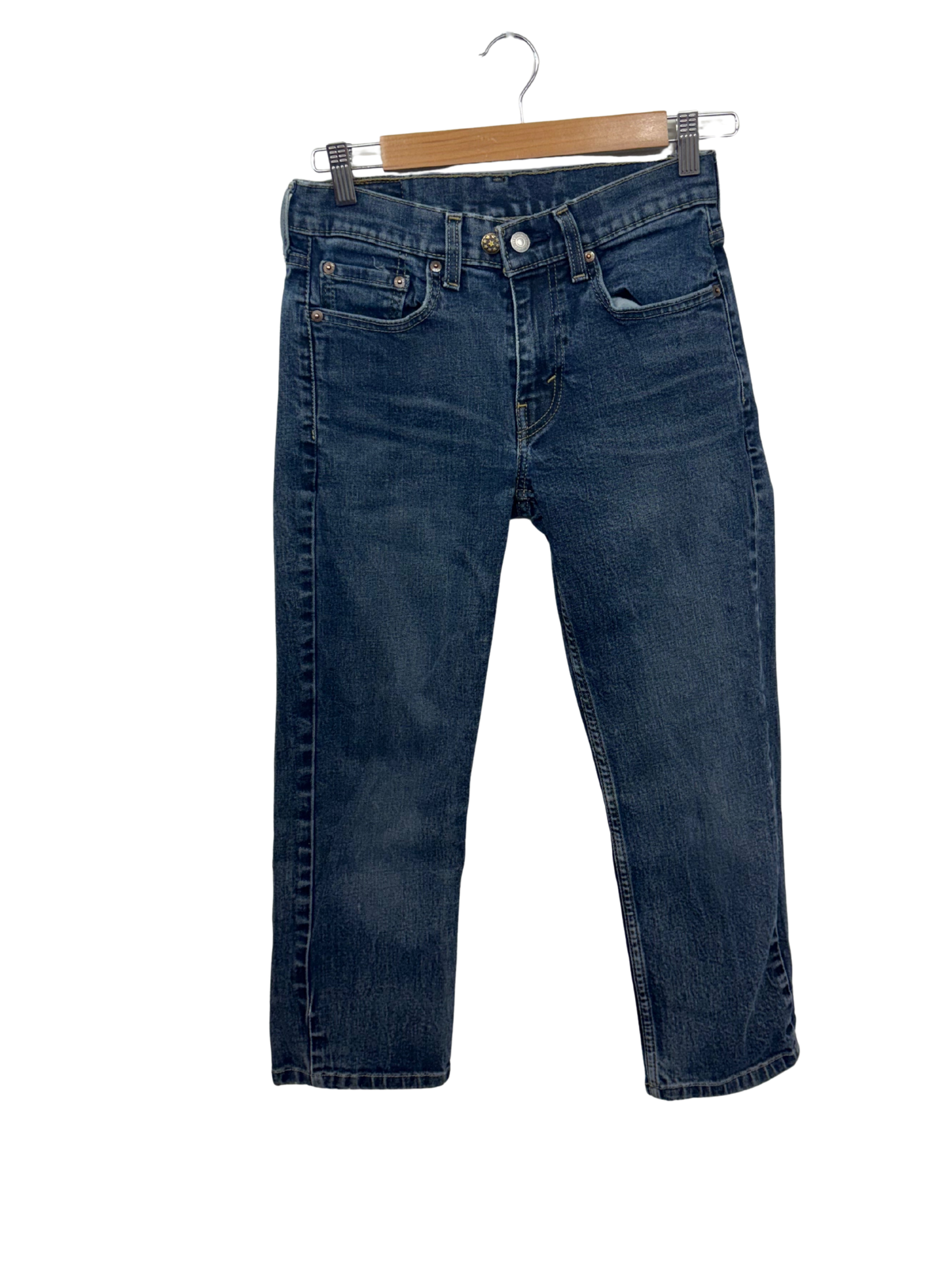 Dark Blue 3/4 Cutoff Length Jeans in '514' Style