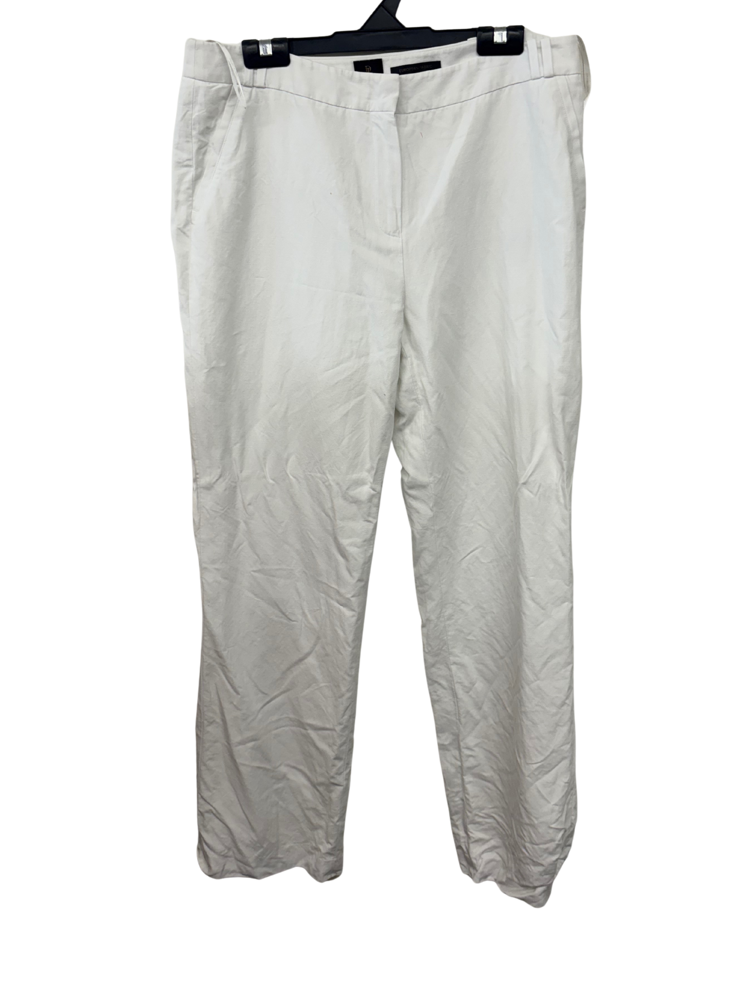 White Straight Leg Tailored Pants