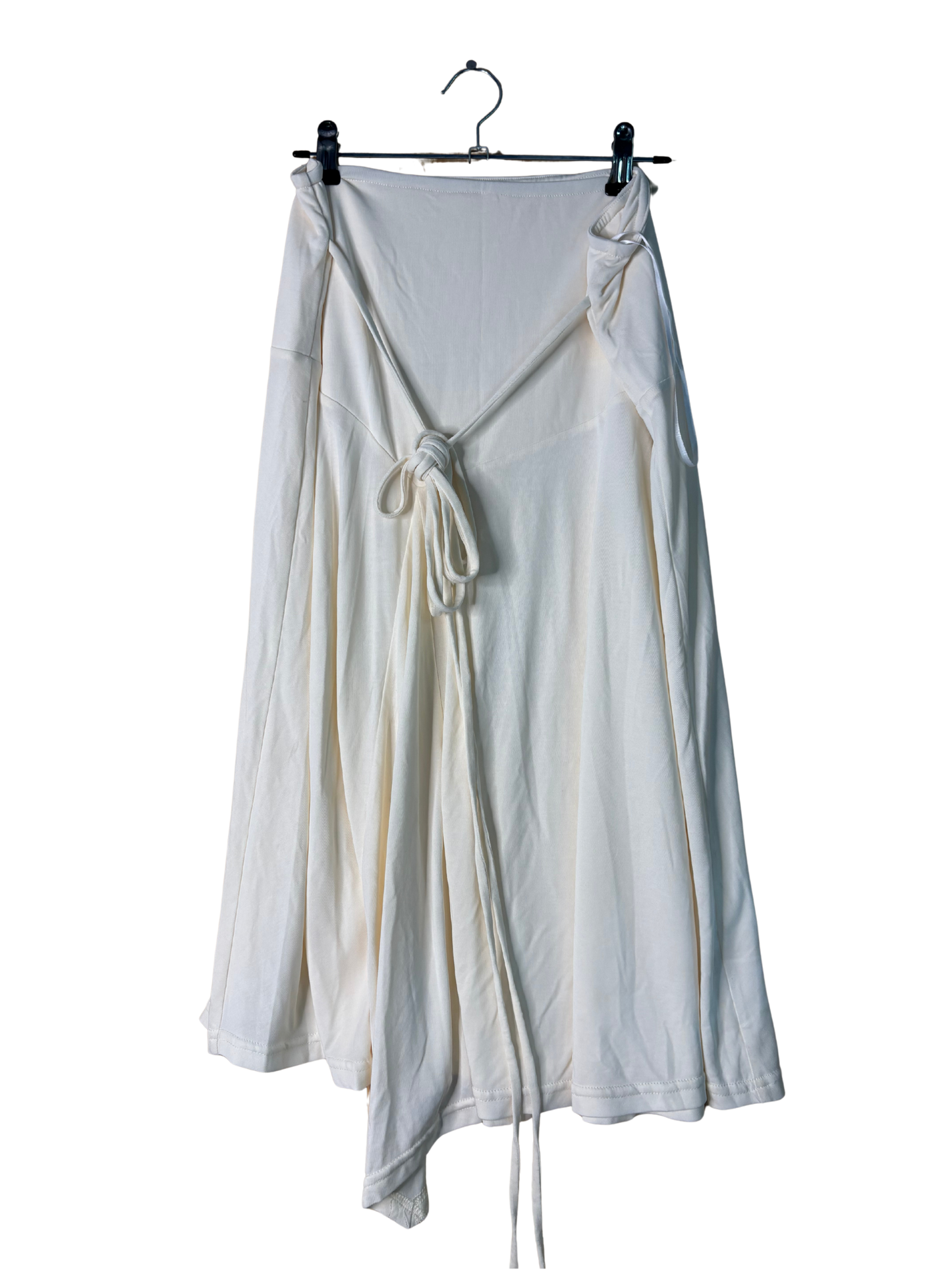 Cream Asymmetrical Knee Length Skirt